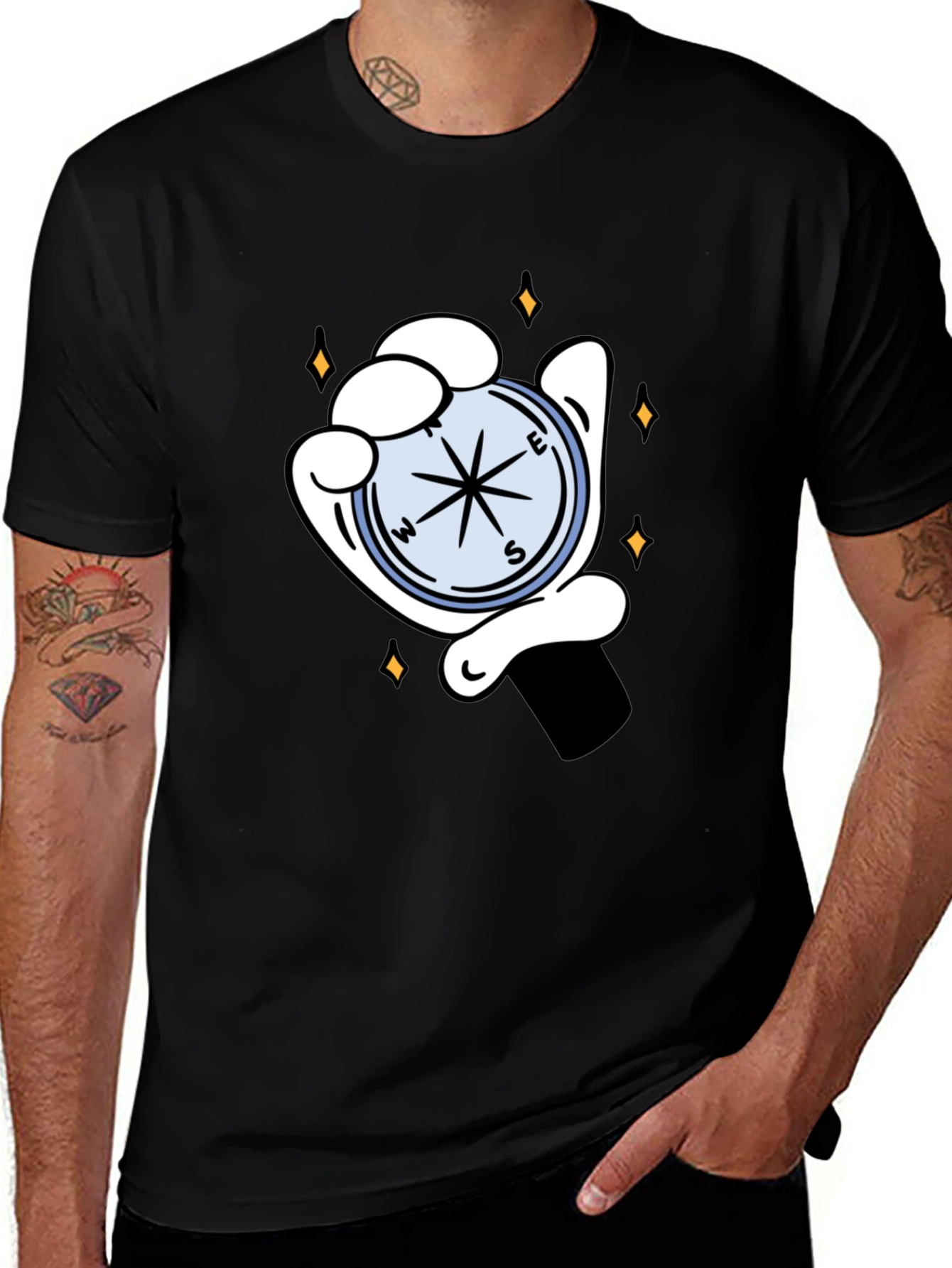 Variant 18 of Compass Hand T-Shirt - Stylish Graphic Tee