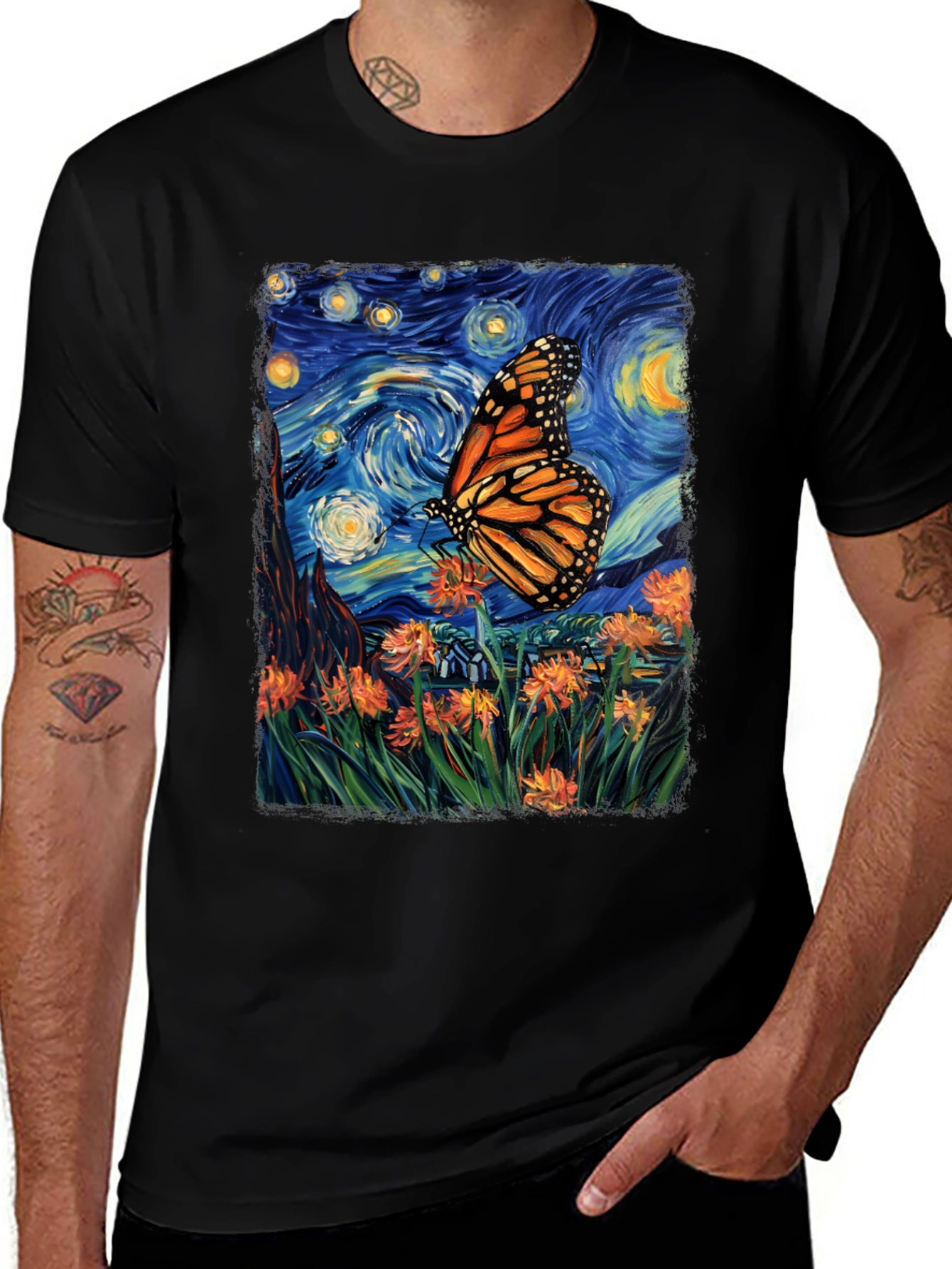 Variant 16 of Starry Night Butterfly Graphic Tee