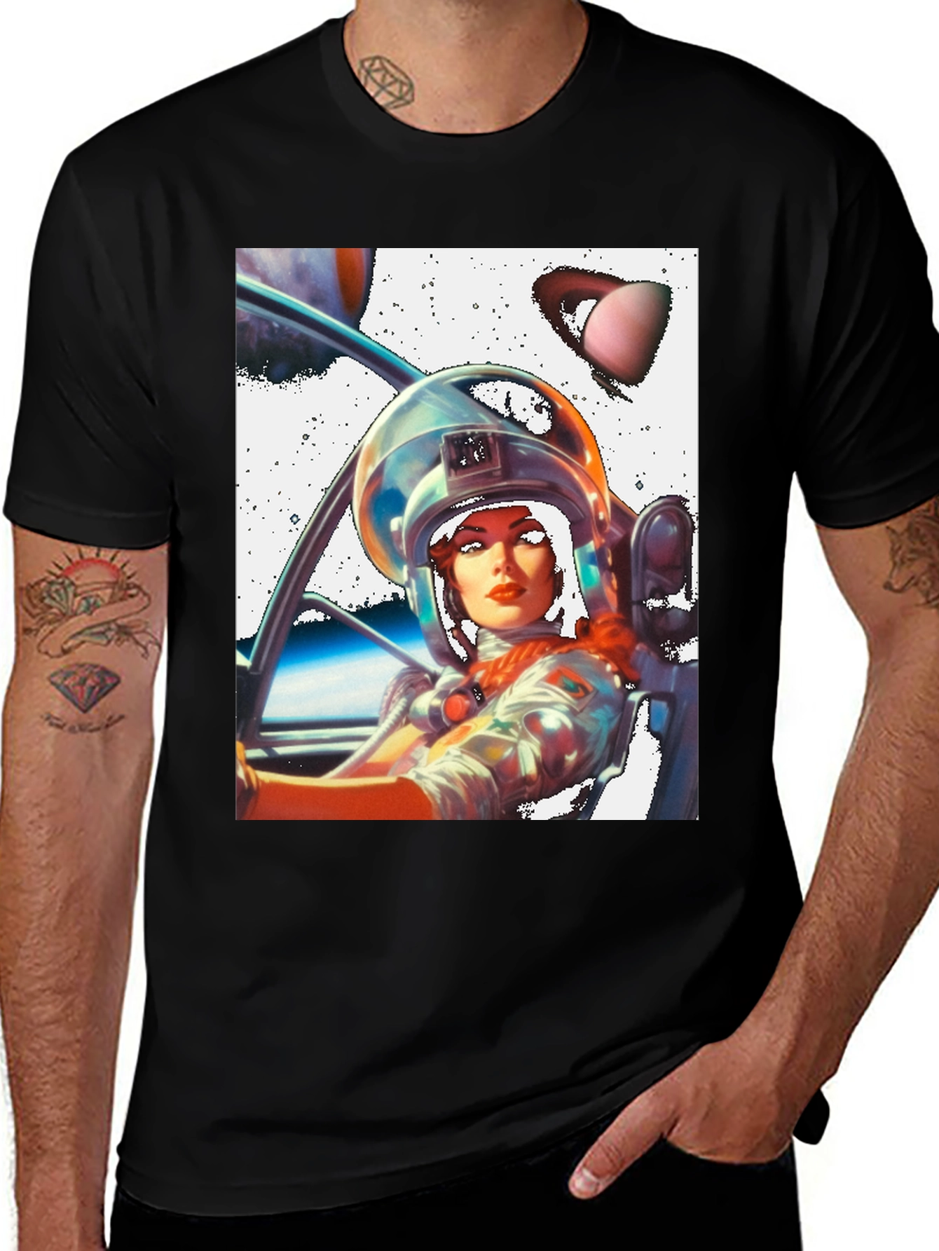 Variant 15 of Retro Space Girl Graphic Tee