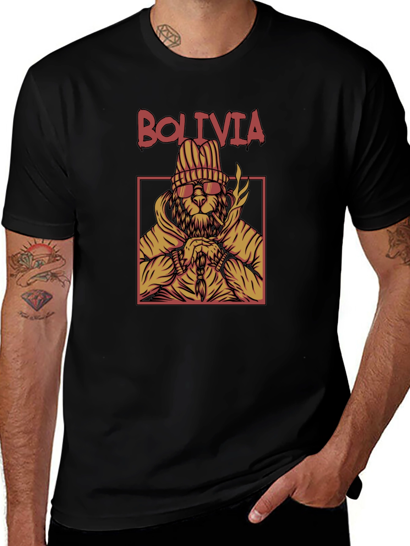 Variant 4 of Cool Lion Bolivia T-Shirt - Streetwear Style