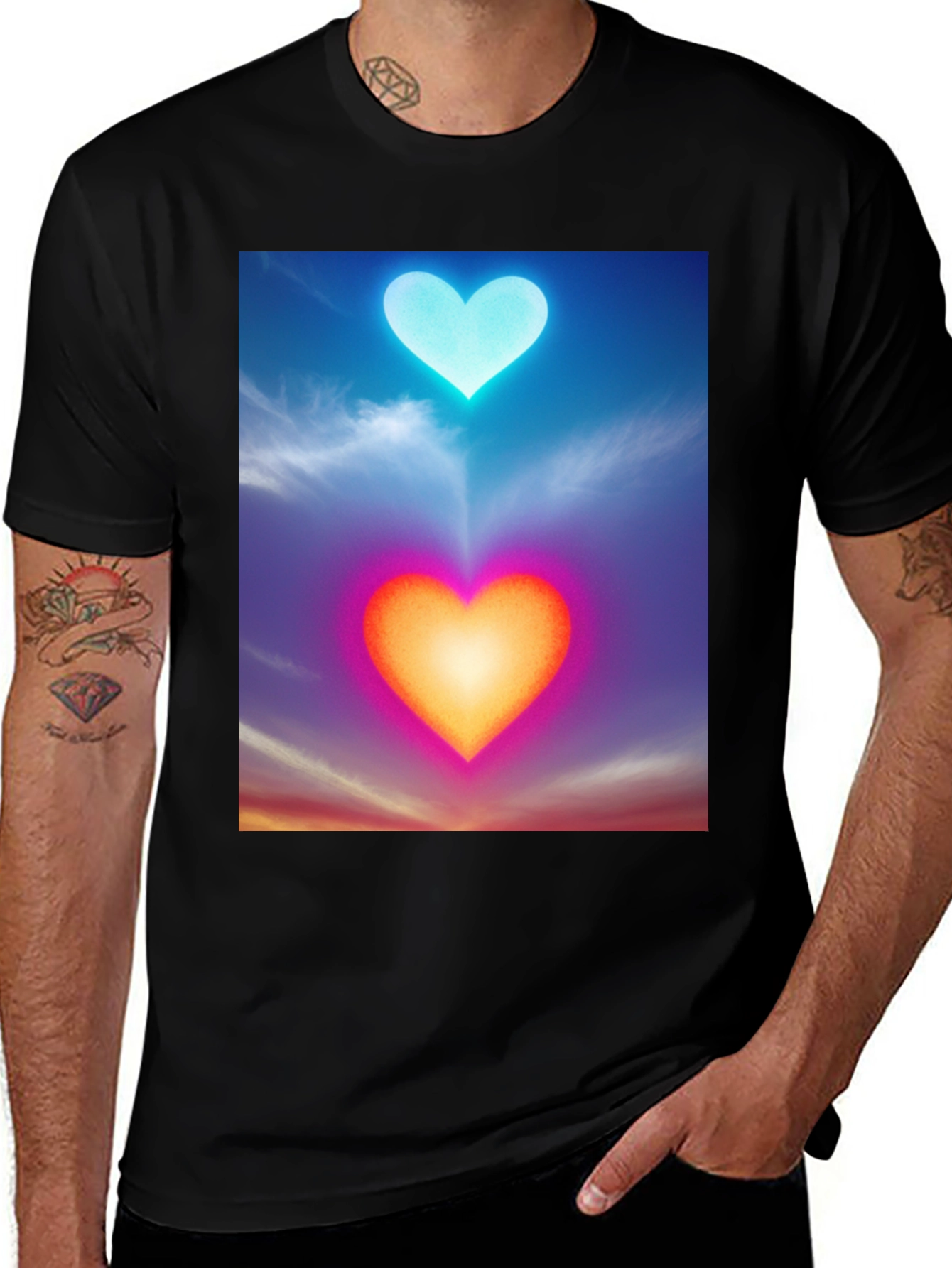 Variant 11 of Two Hearts T-Shirt: Love Above and Below