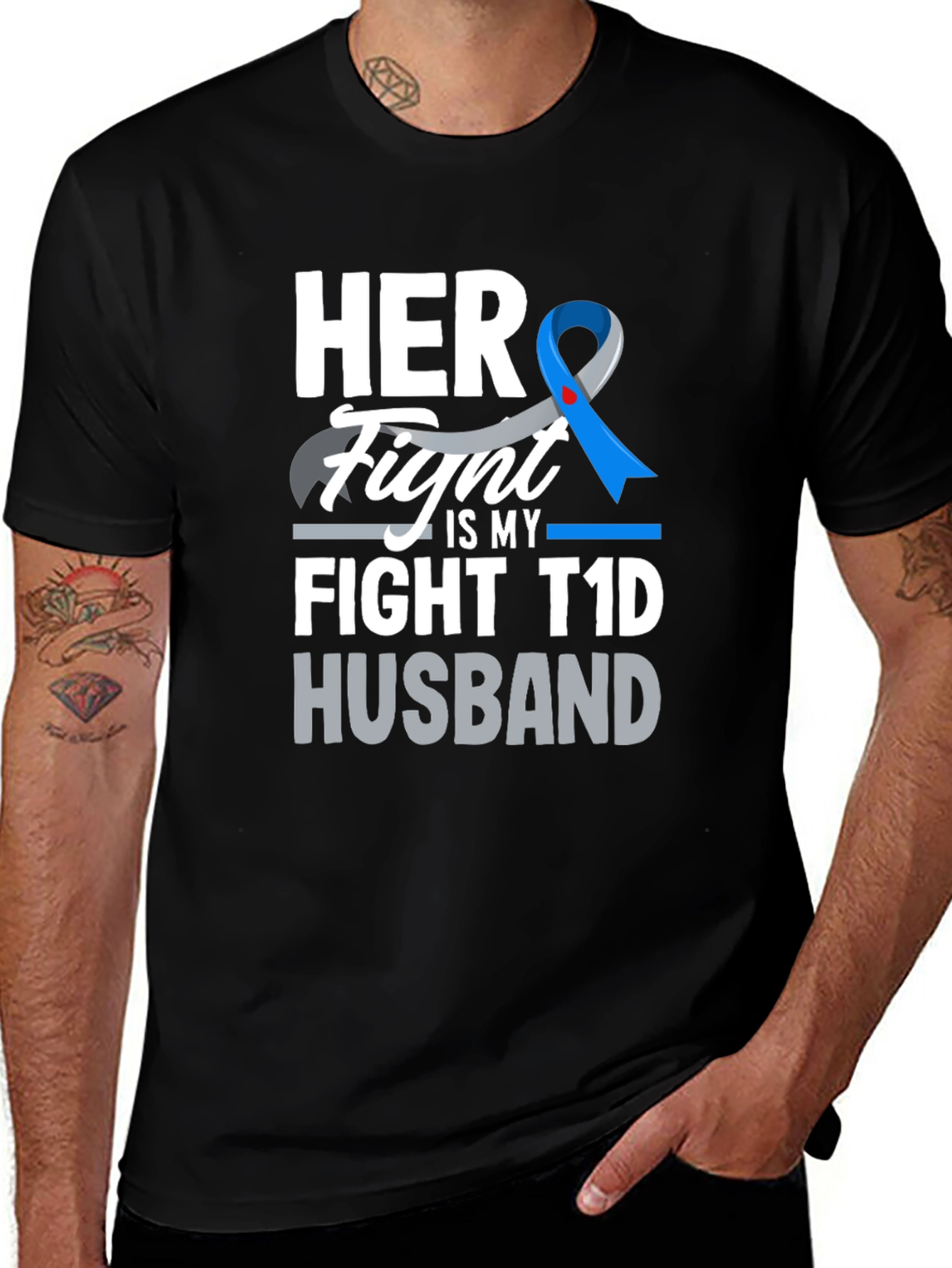 Her Fight Is My Fight T1D Husband T-Shirt