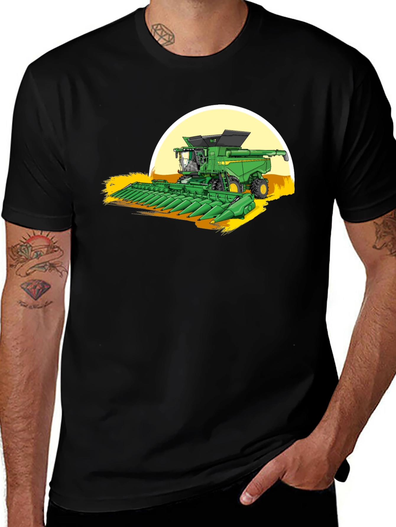 Variant 3 of Green Harvester T-Shirt - Farmer Style