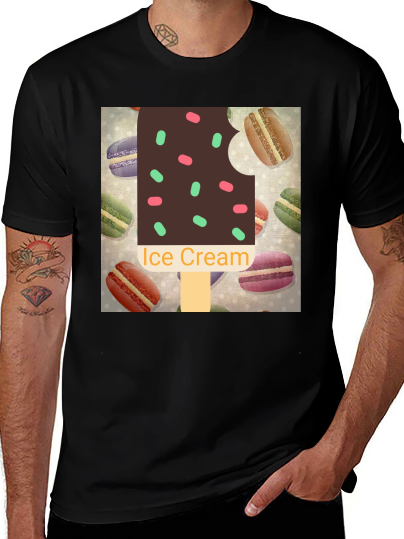 Variant 20 of Ice Cream Macaron T-Shirt - Novelty Graphic Tee