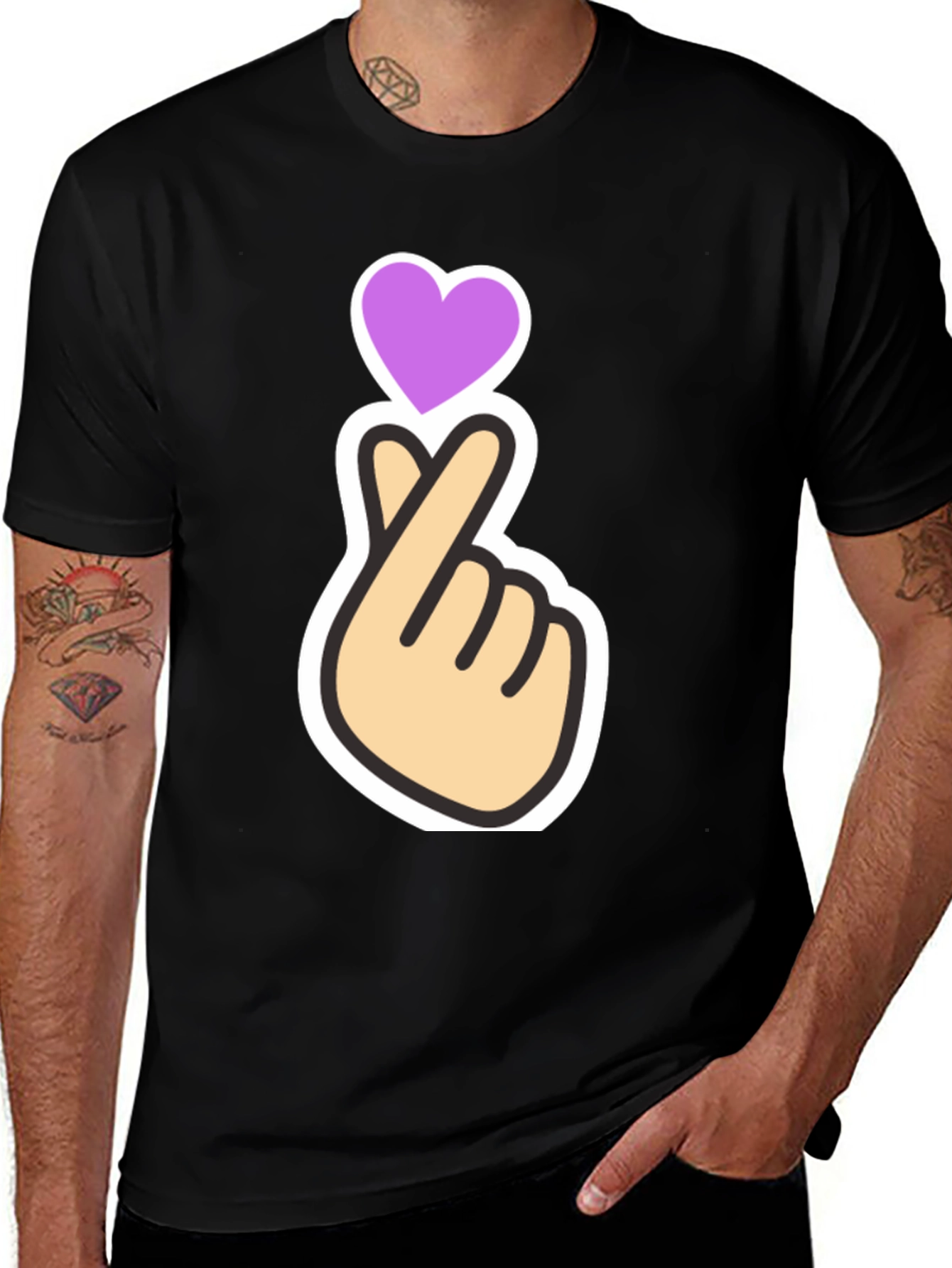 Variant 10 of Finger Heart T-Shirt - Korean Love Sign Tee