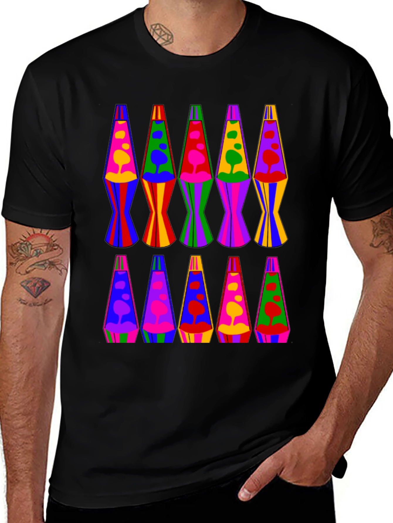 Variant 7 of Retro Lava Lamp Pattern T-Shirt