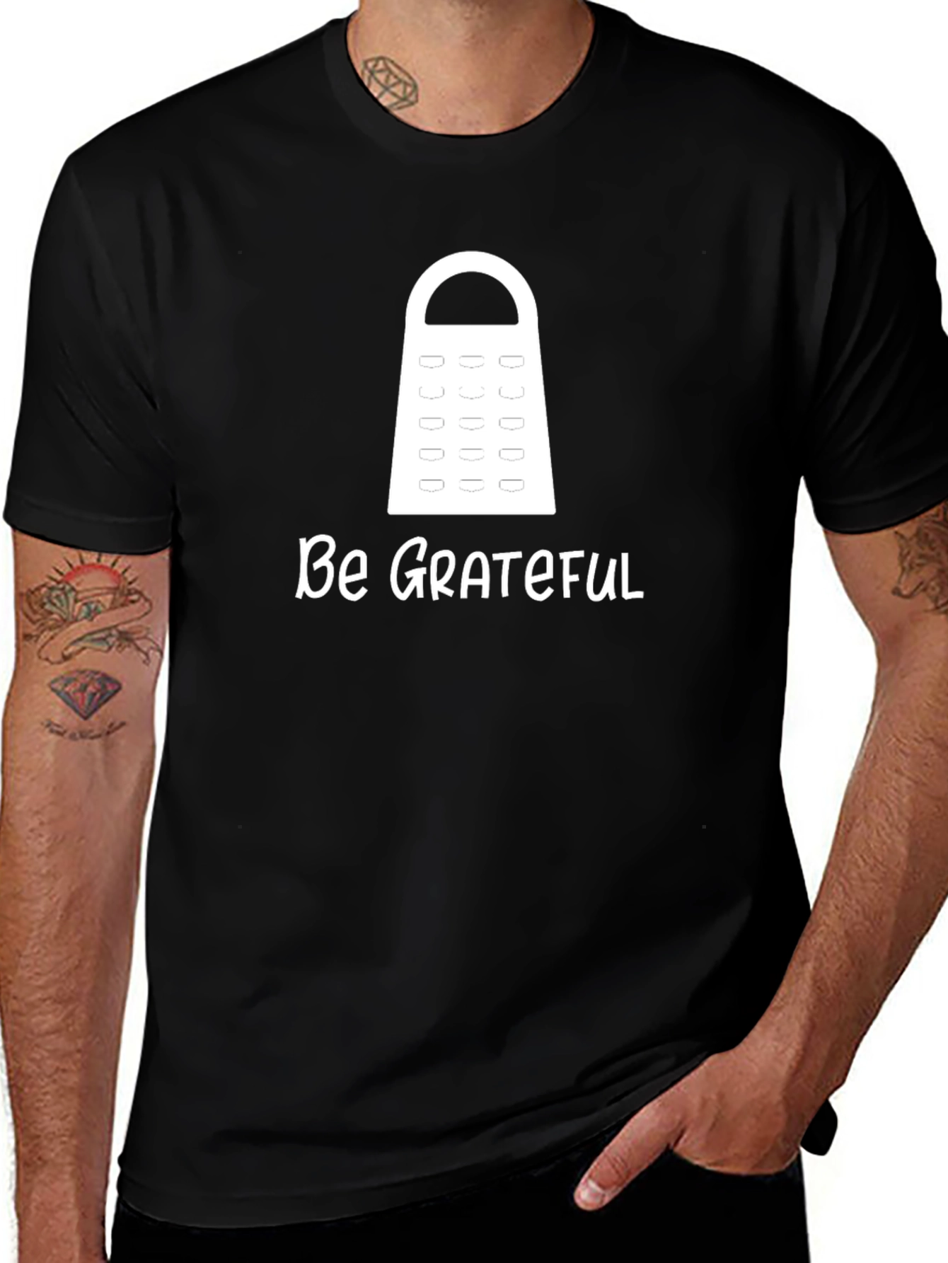 Variant 6 of Be Grateful Grater Graphic Tee - Unique Design!