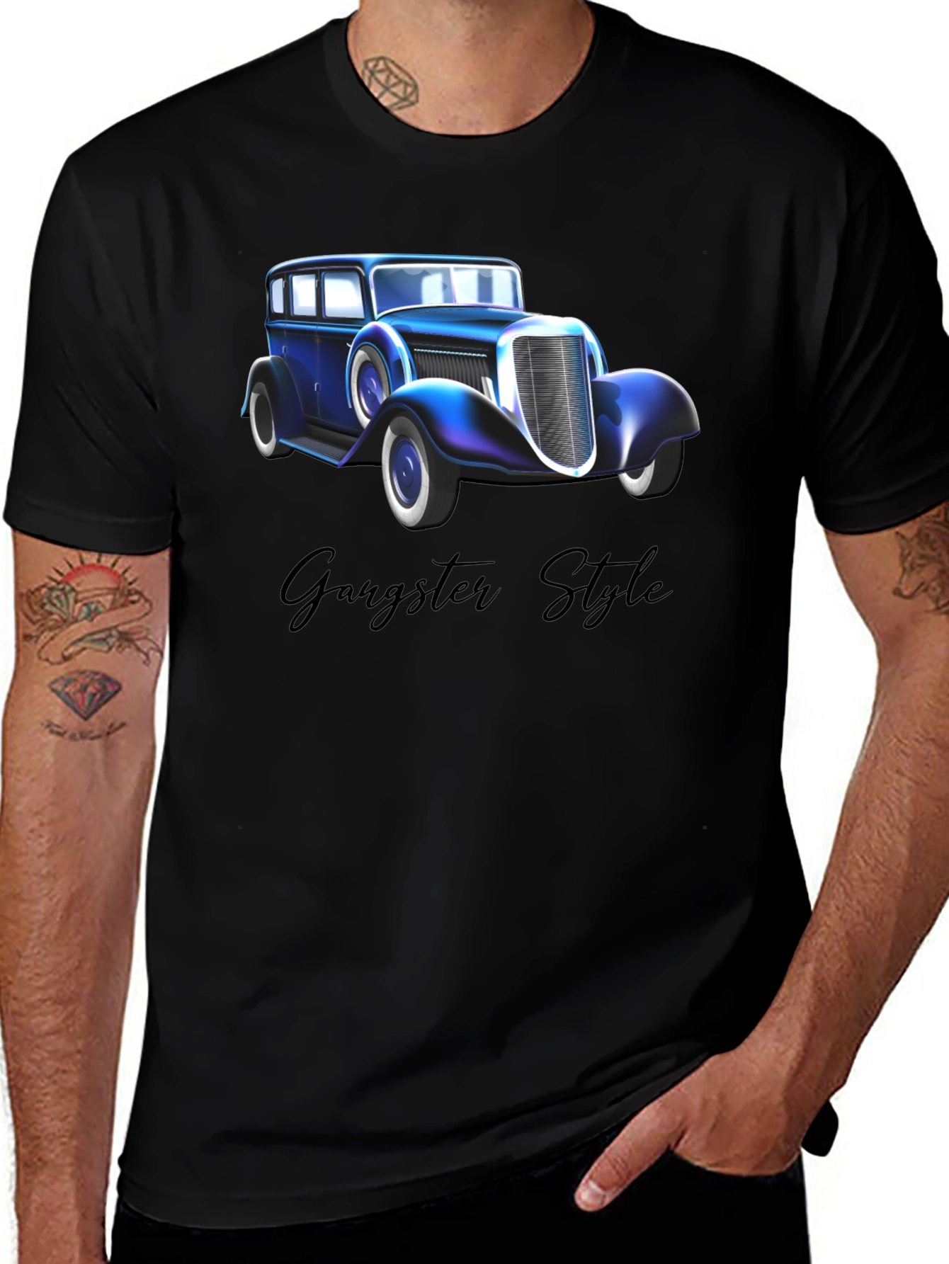 Gangster Style Car Graphic T-Shirt