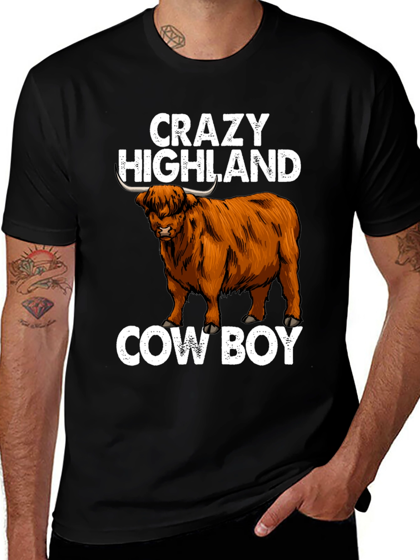 Variant 13 of Crazy Highland Cowboy Graphic Tee