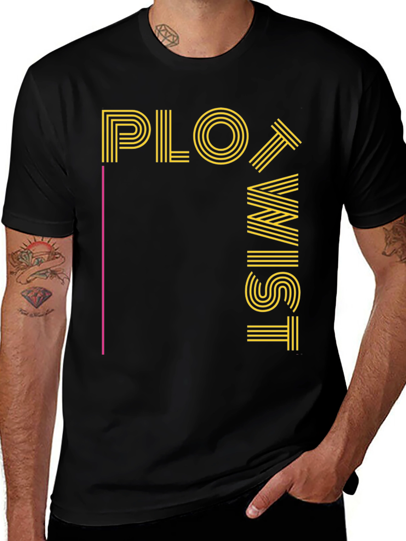 Variant 27 of Plot Twist Graphic Tee - Black Crew Neck