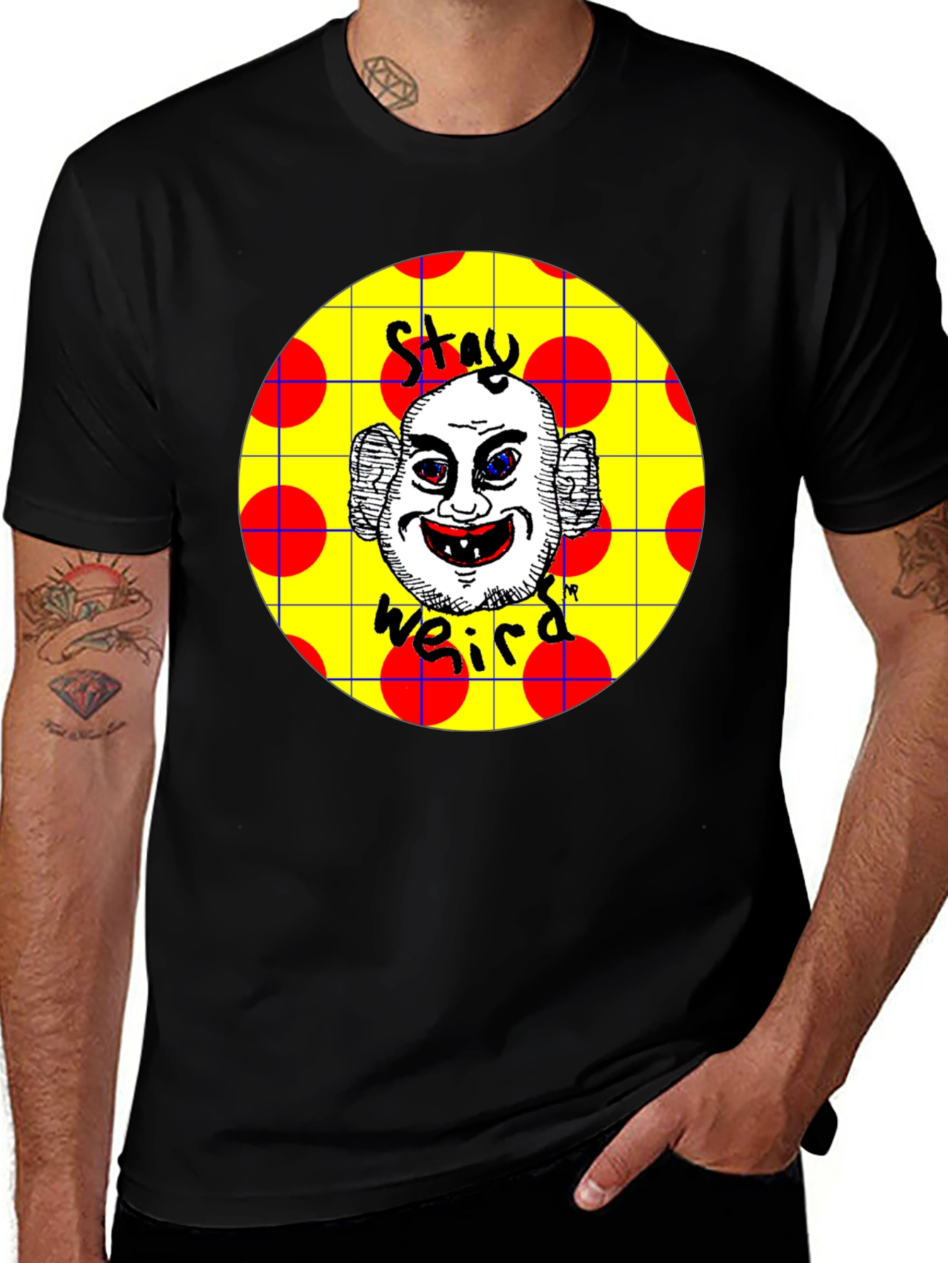 Variant 29 of Stay Weird T-Shirt: Unique Graphic Tee, Black Cotton