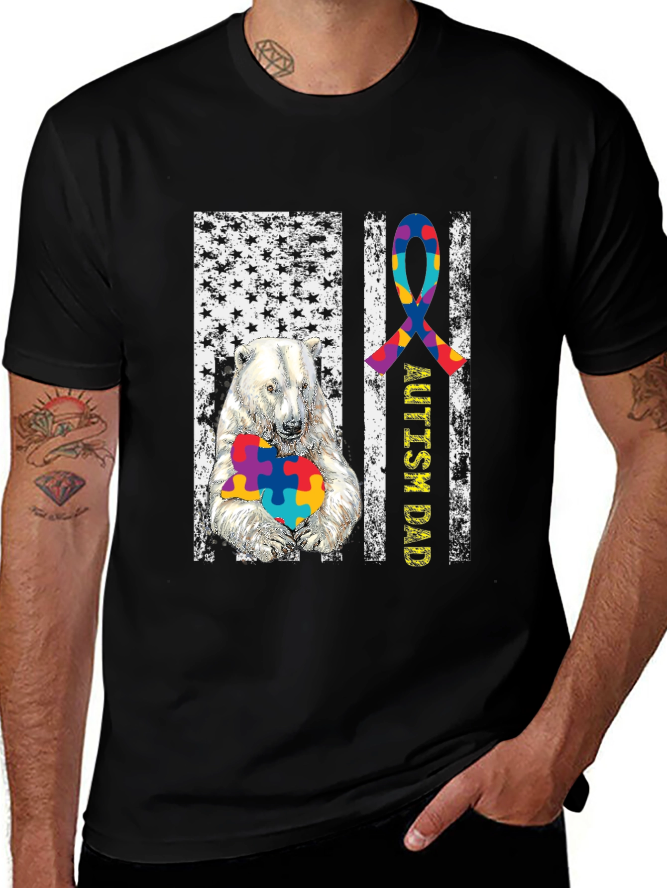 Variant 13 of Autism Dad Polar Bear T-Shirt