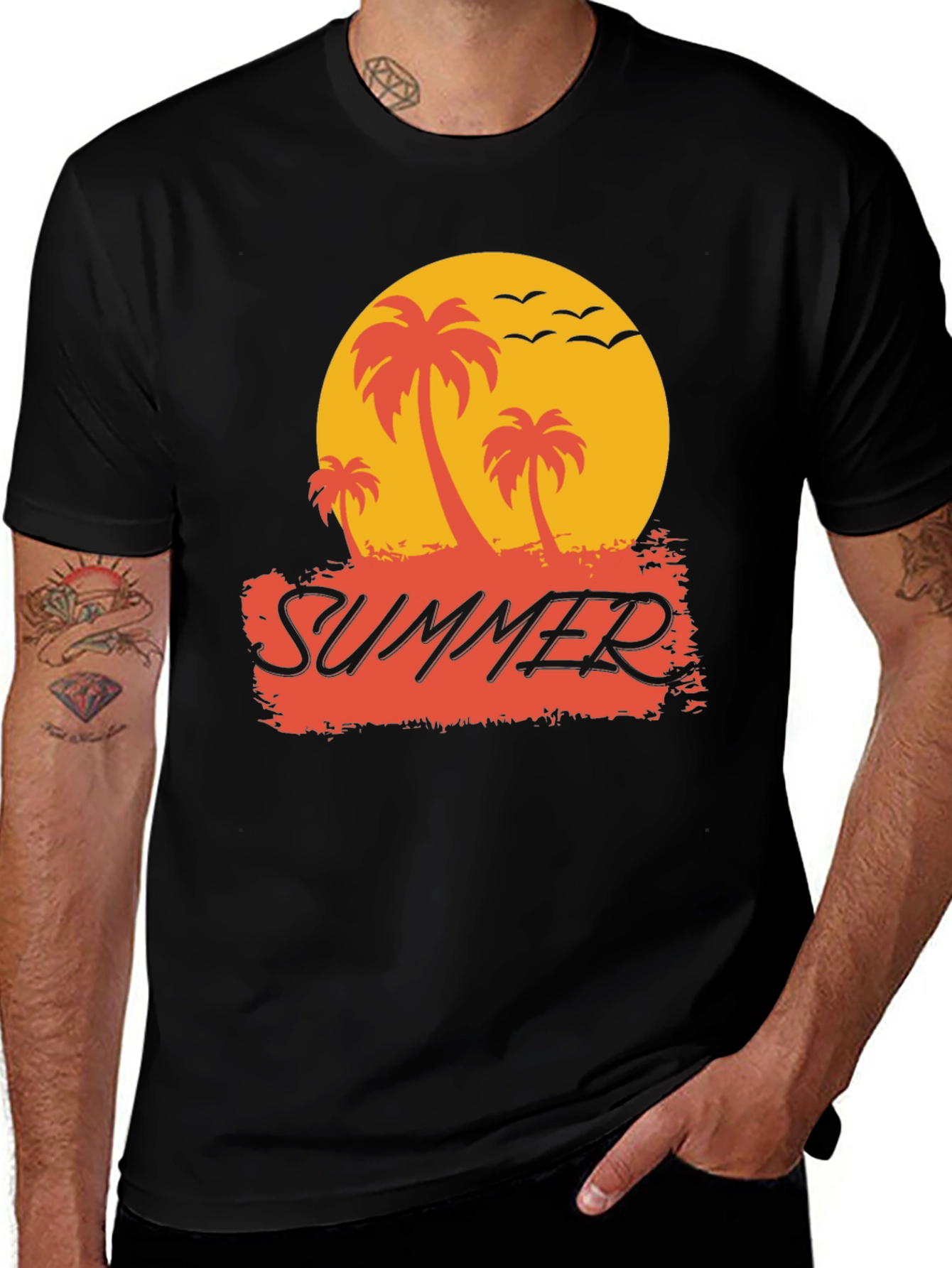 Variant 15 of Summer Palm Tree Graphic Tee