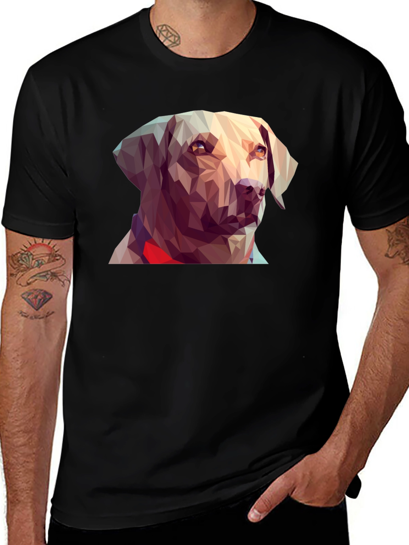 Variant 2 of Geometric Dog Graphic Tee - Black T-Shirt
