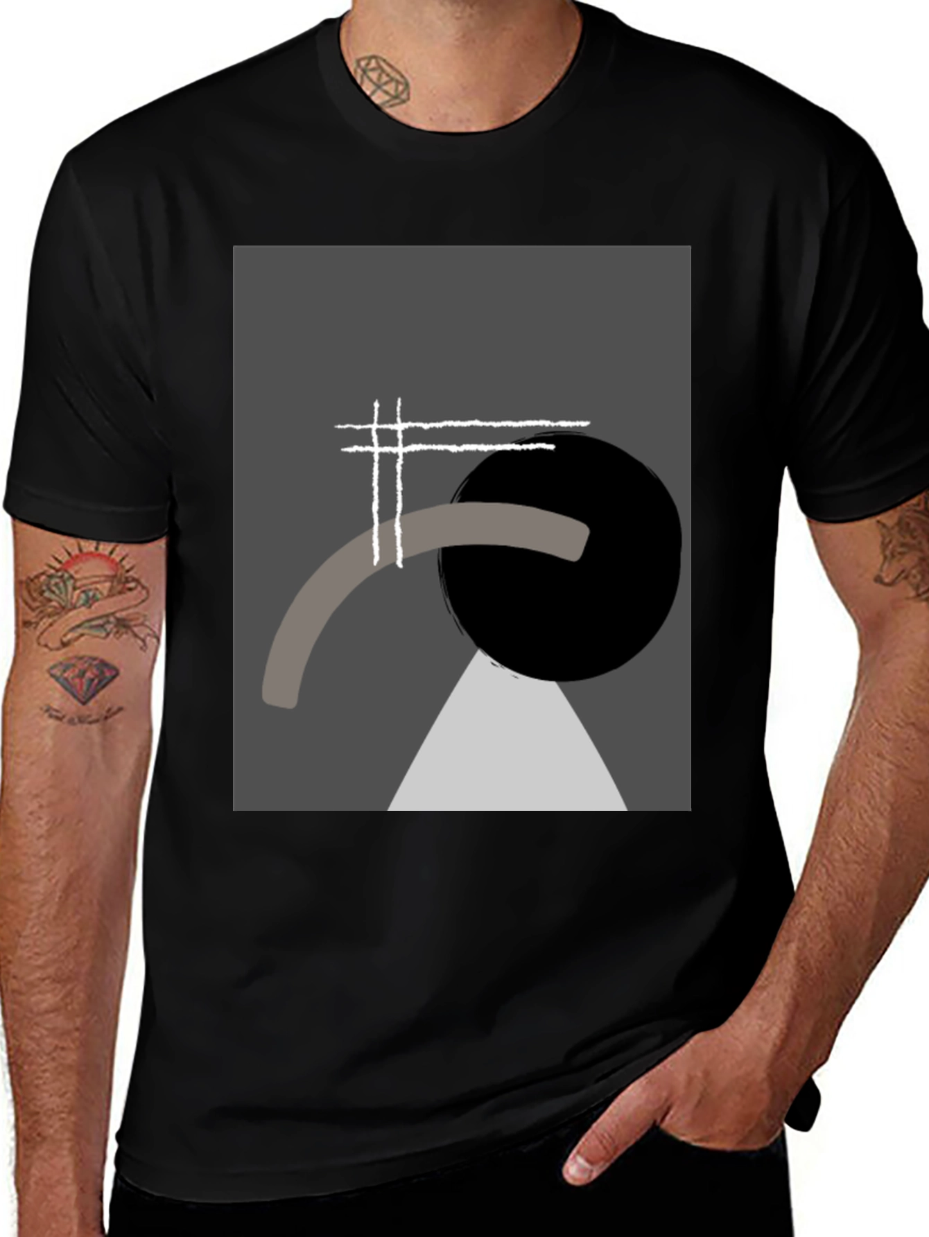 Variant 12 of Abstract Geometric Graphic Tee - Modern Art Shirt