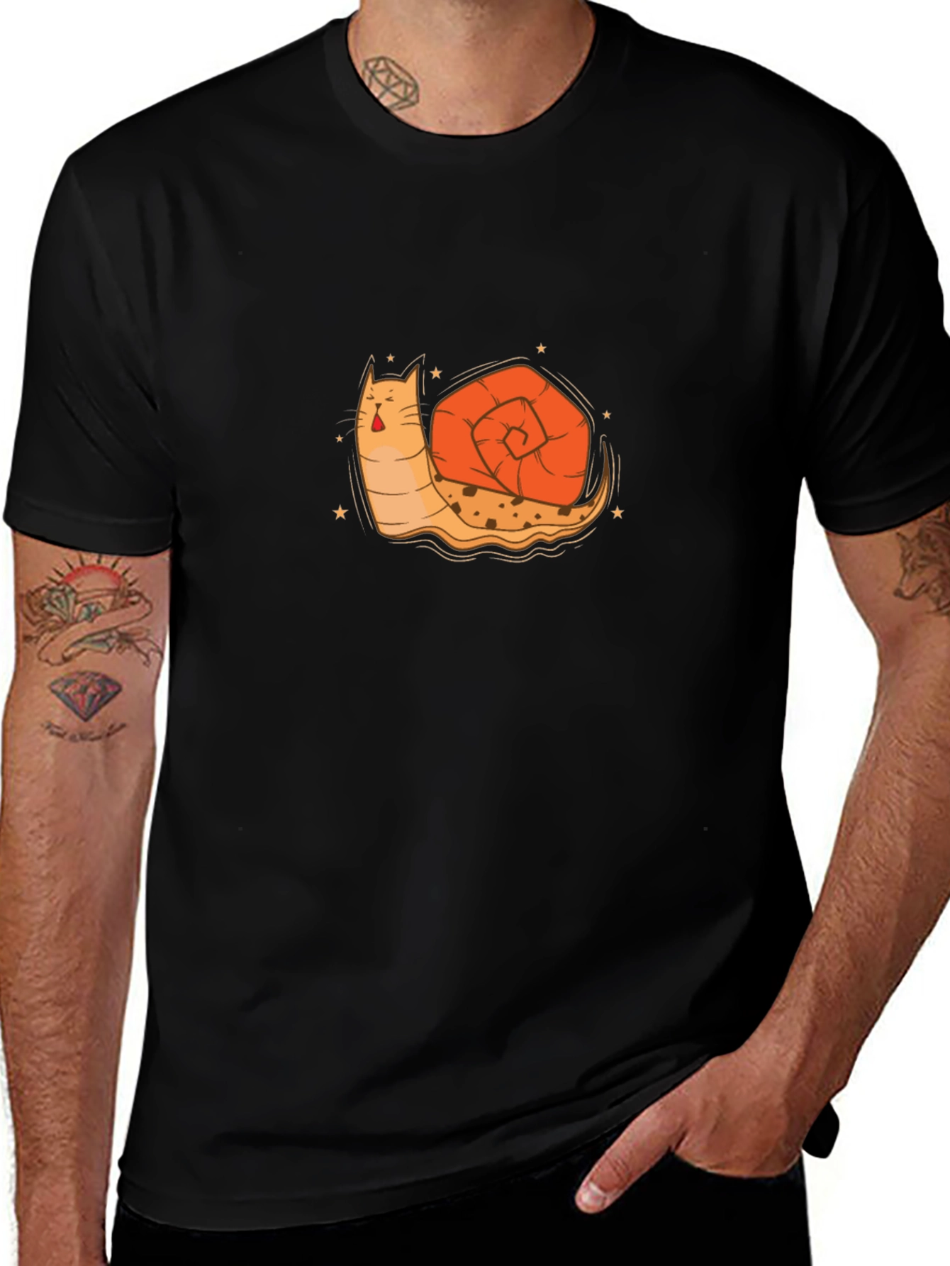 Variant 29 of Cat Snail Graphic Tee - Unique Fun Design