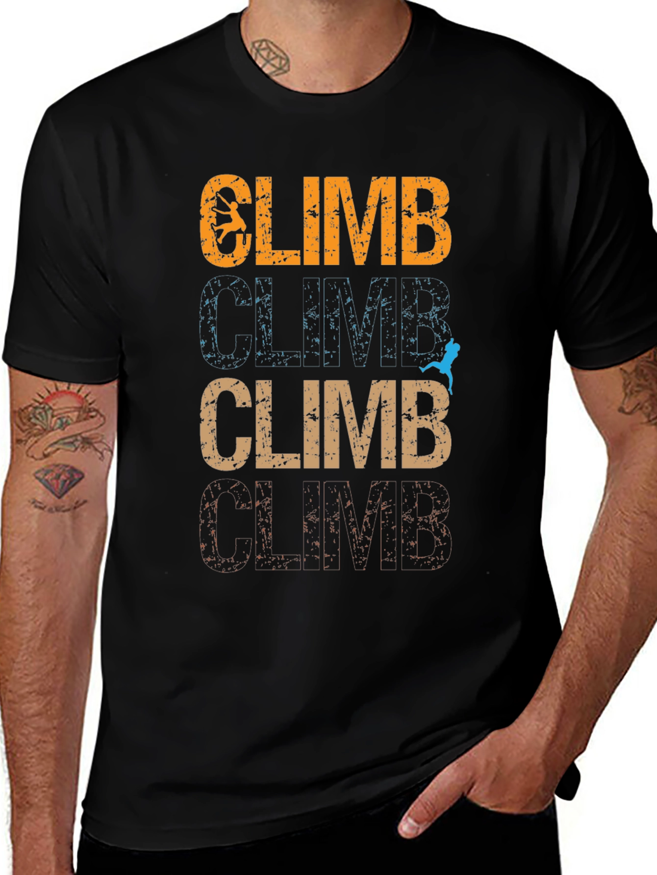 Variant 3 of Climb Graphic Tee - Vintage Style Climbing Shirt