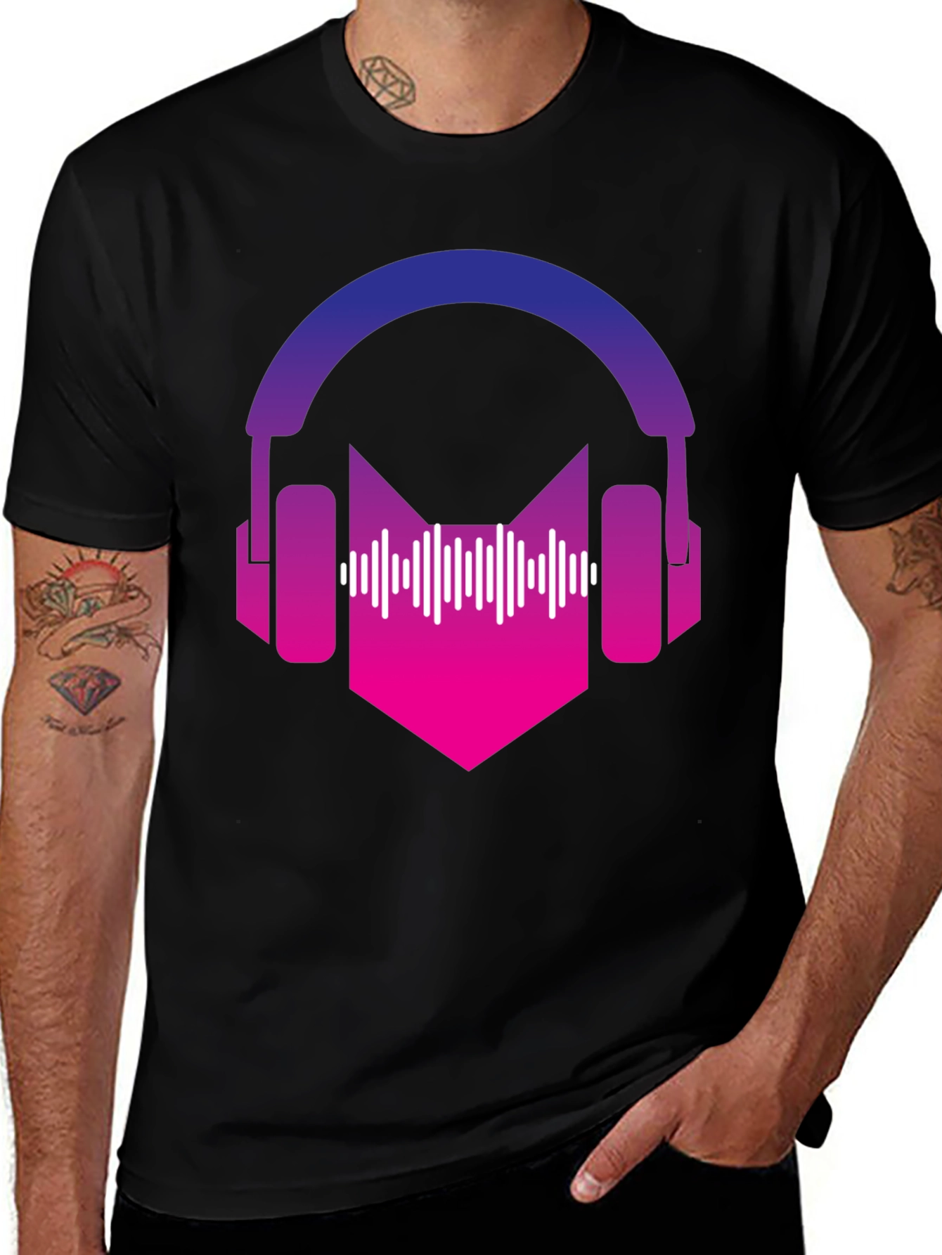 Variant 15 of Gradient Headphones Graphic Tee - Music Lover's Apparel