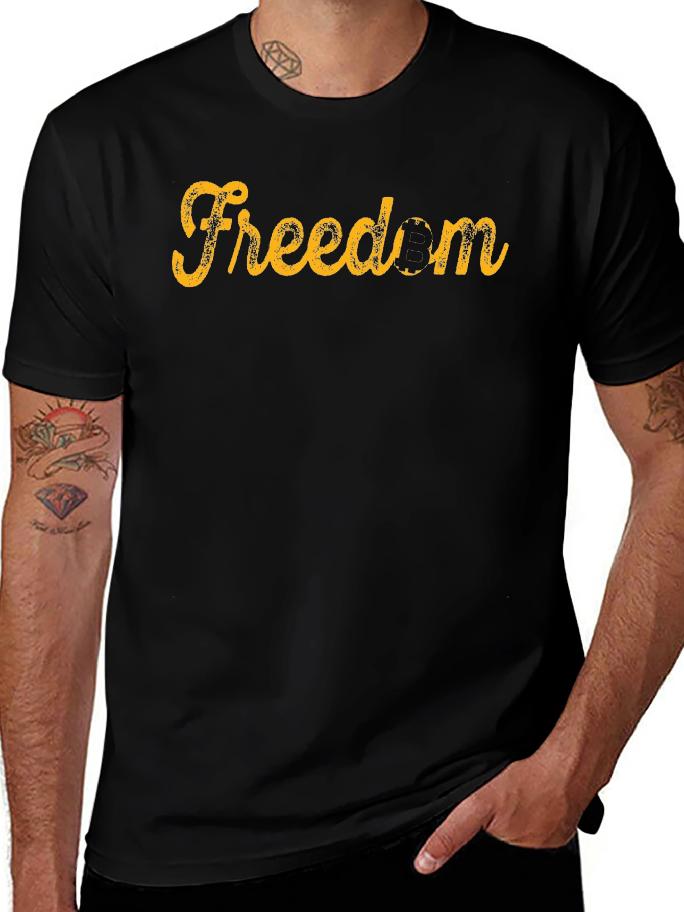 Variant 13 of Freedom Graphic T-Shirt - Men's Short Sleeve Crew Neck Tee