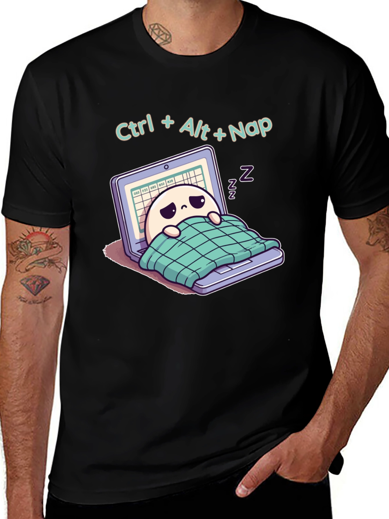 Variant 15 of Ctrl+Alt+Nap T-Shirt - Funny Programmer Tee