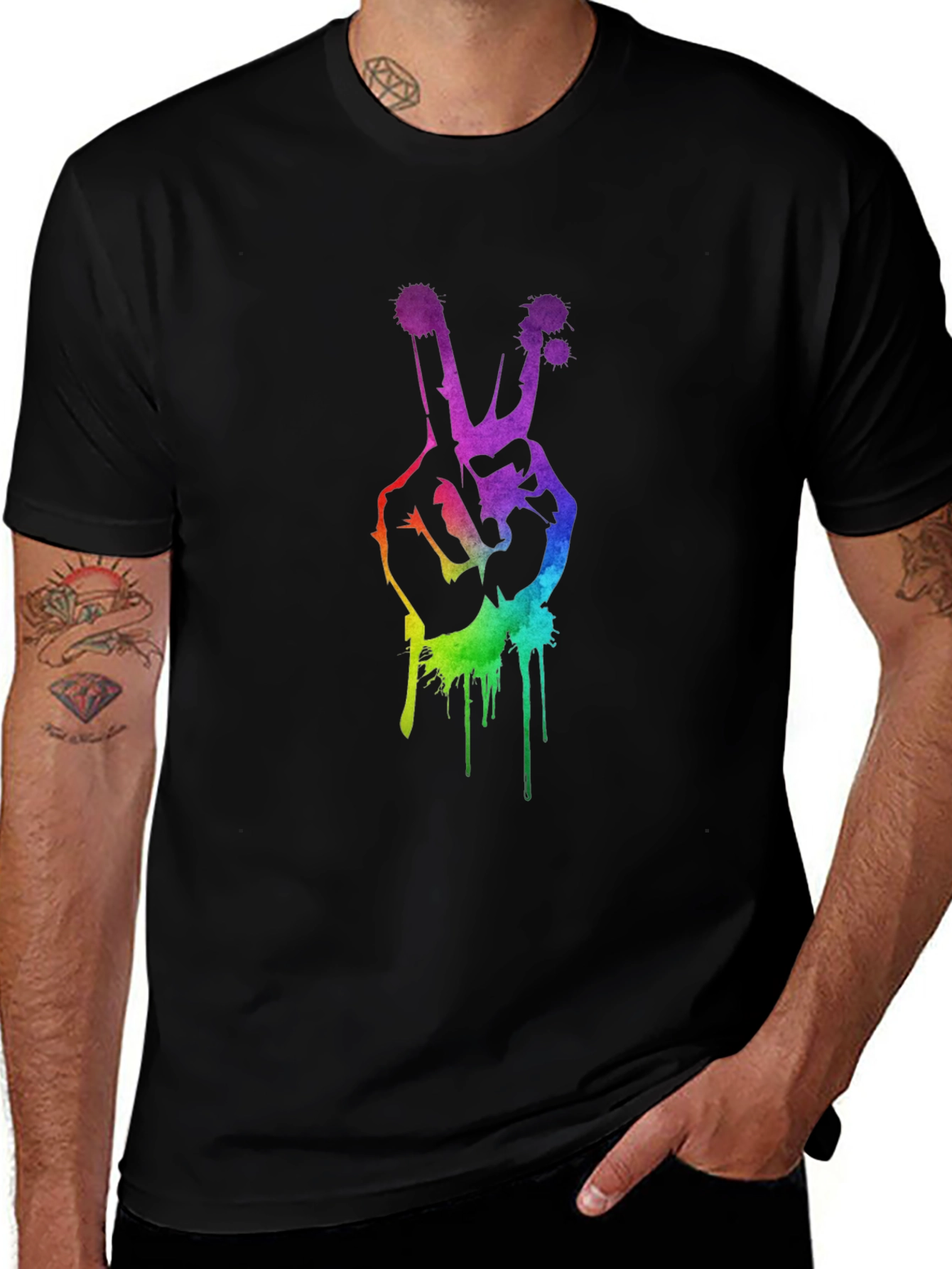 Variant 16 of Rainbow Peace Sign Graphic T-Shirt