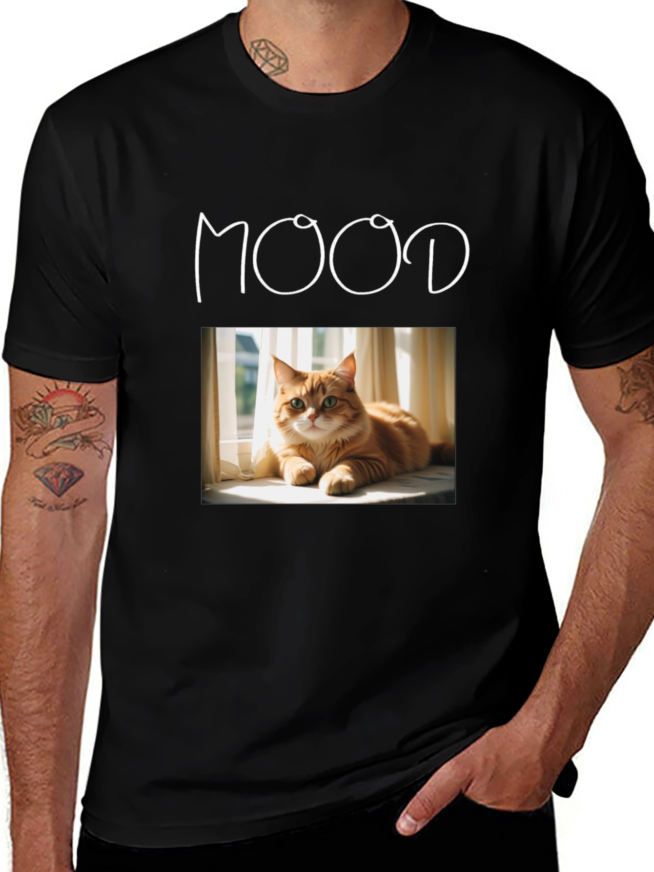 Variant 10 of Mood Cat T-Shirt: Comfort & Style