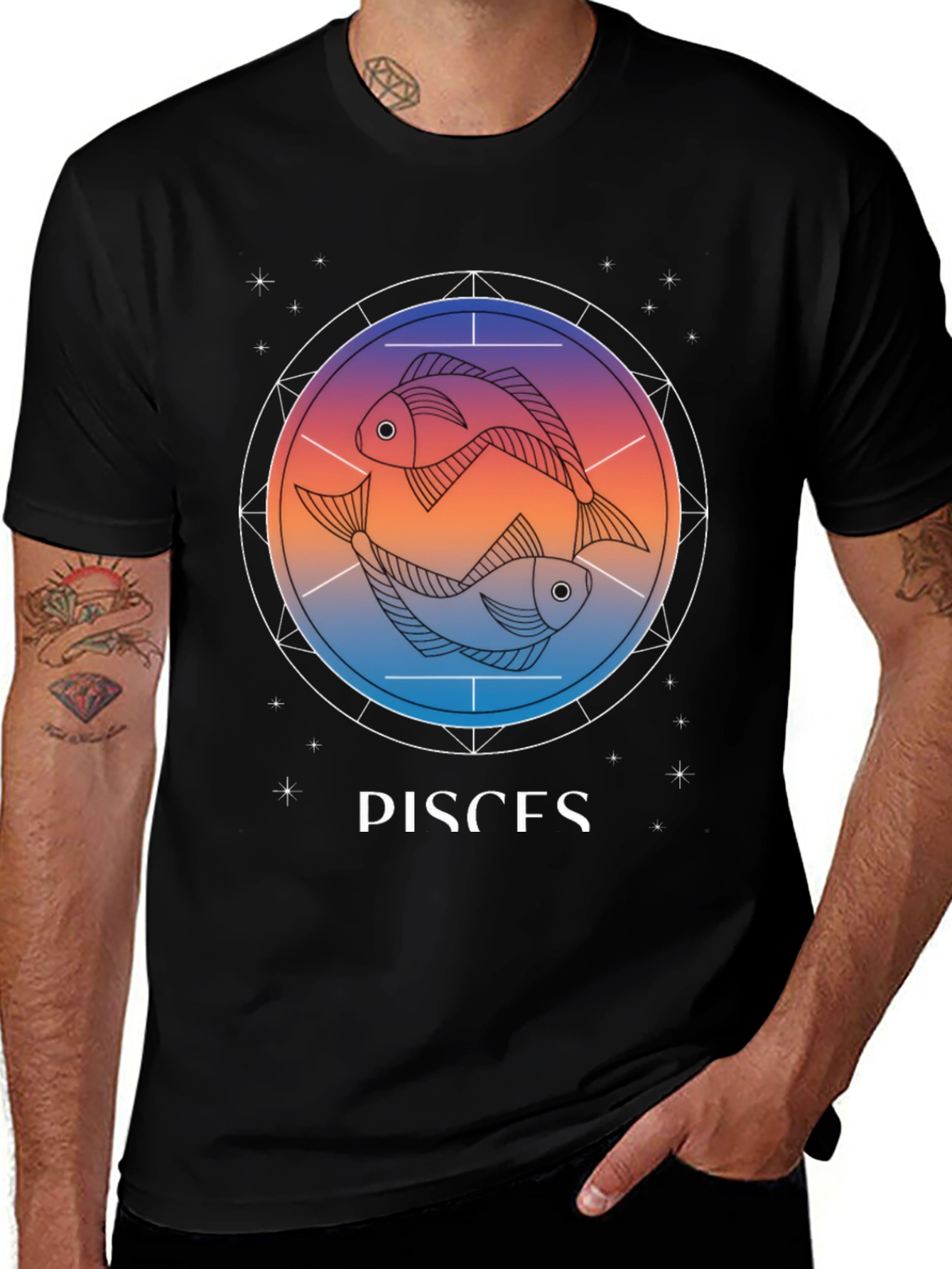 Pisces Zodiac T-Shirt - Black Astrology Tee