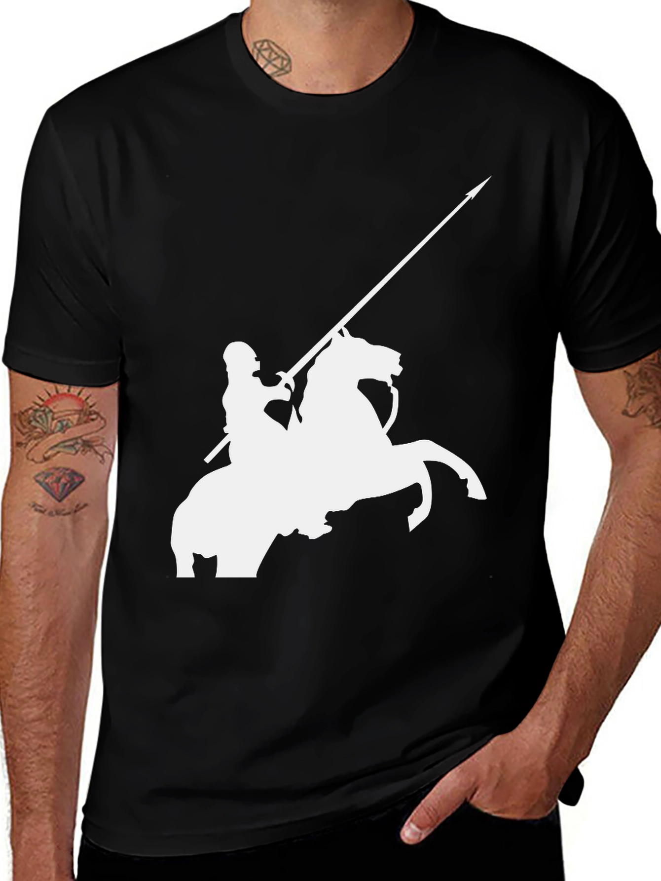 Knight on Horseback Black Tee