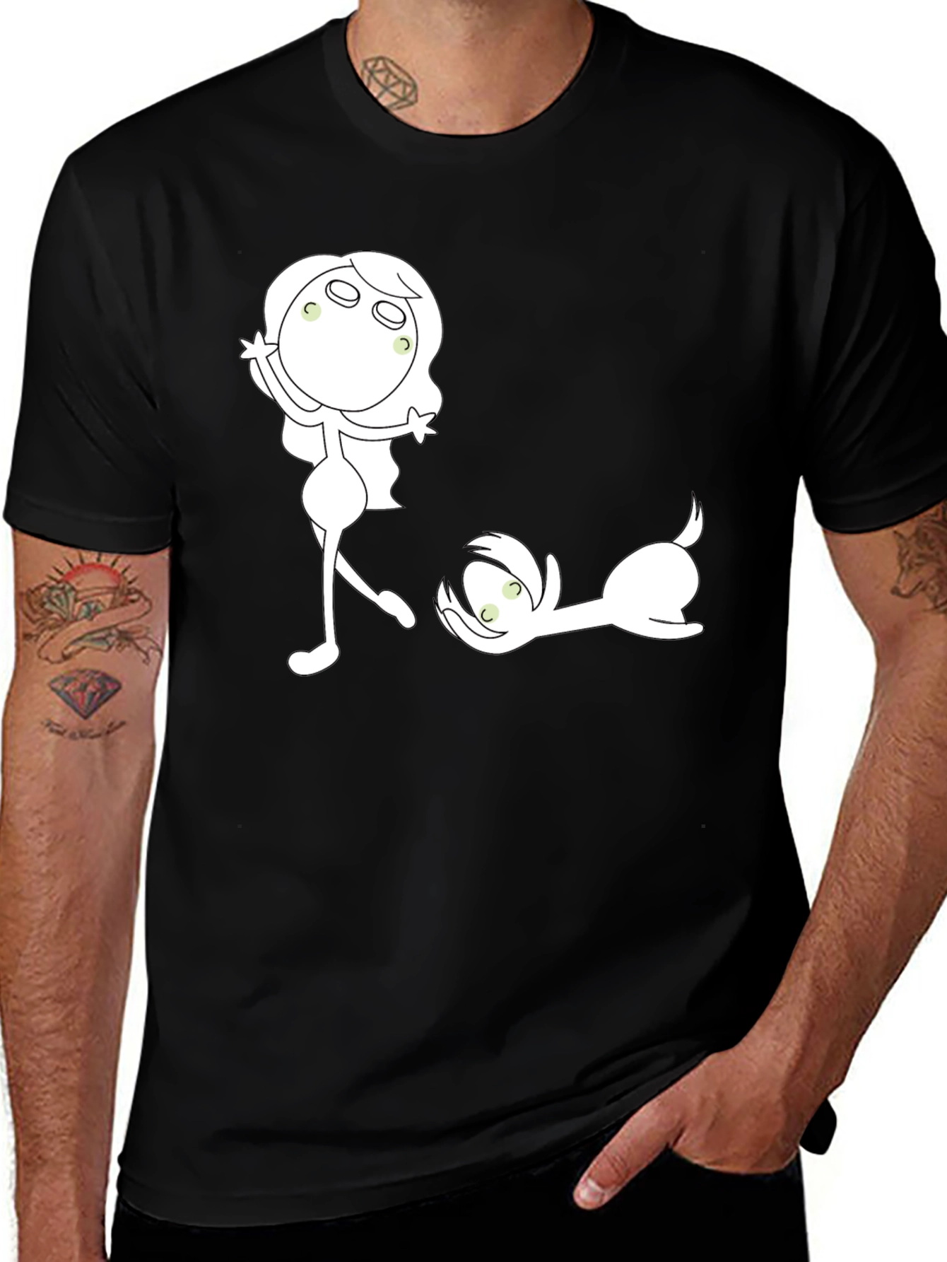 Fun Graphic Print Crew Neck T-Shirt