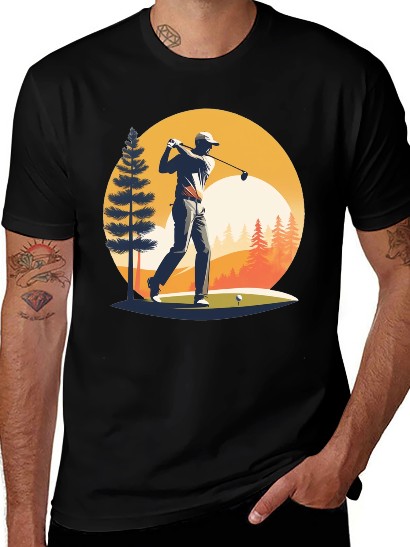 Variant 5 of Golf Swing Graphic Tee - Stylish Golfer Shirt