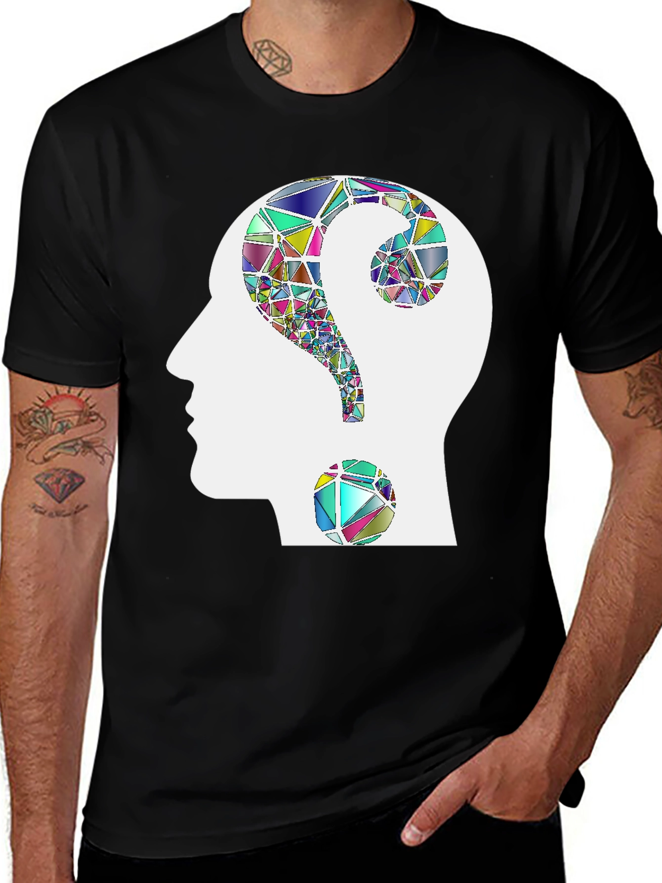 Variant 8 of Thinking Question Mark Head T-Shirt