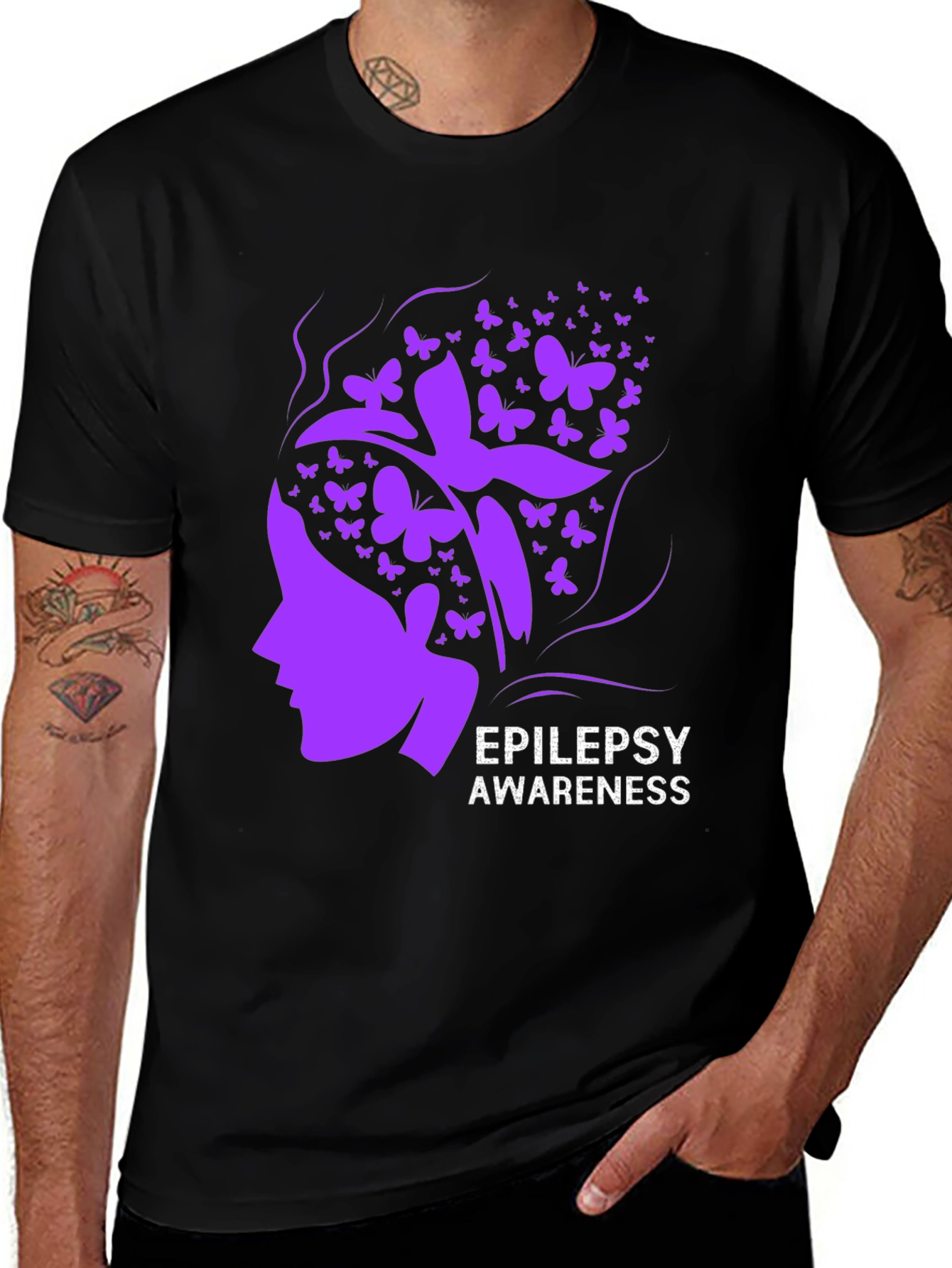 Variant 4 of Epilepsy Awareness Butterfly T-Shirt