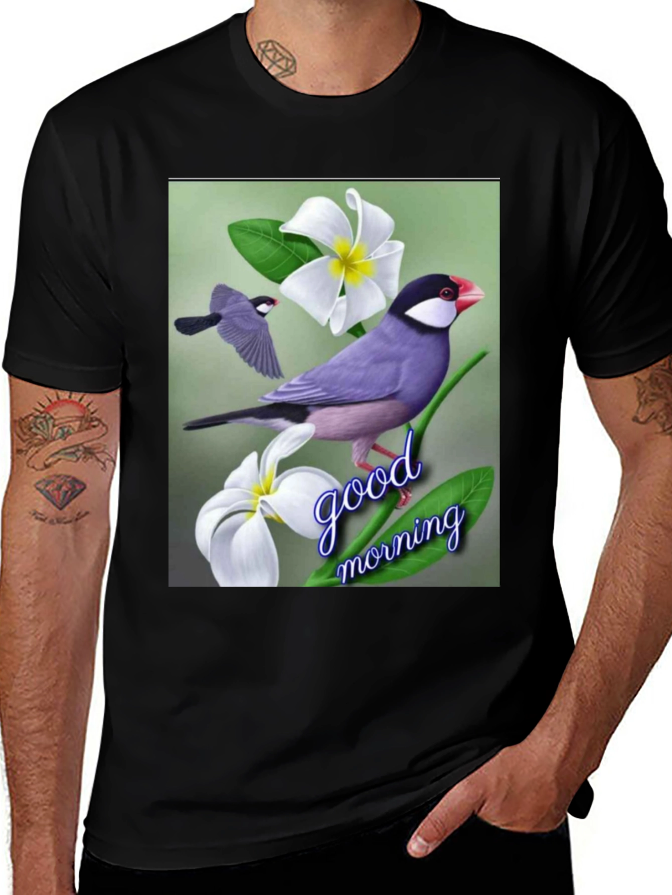 Variant 22 of Bird & Floral Graphic Tee - Good Morning