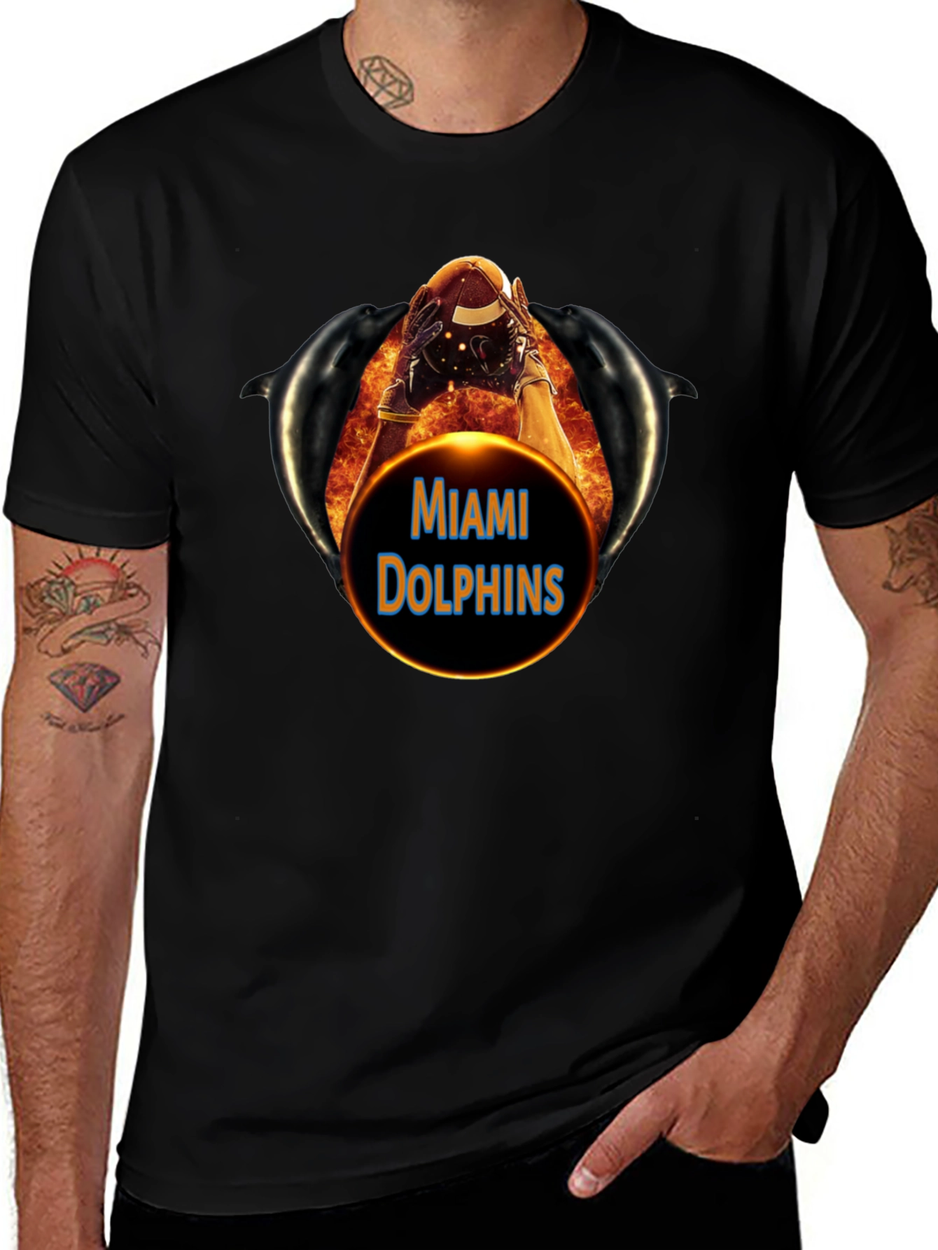 Miami Dolphins Football Graphic T-Shirt