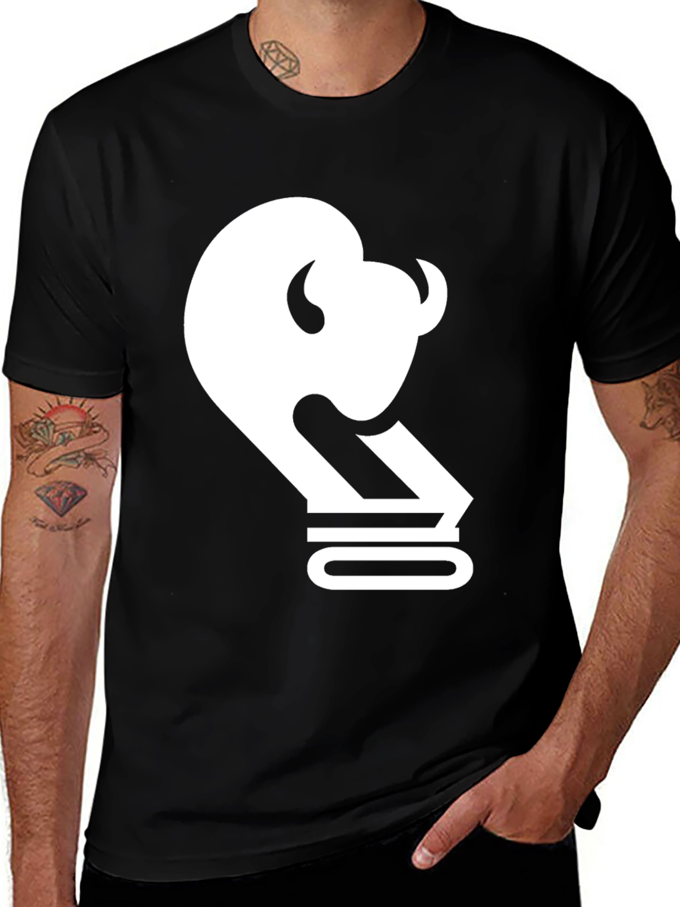 Variant 4 of Buffalo Outline Graphic Tee - Black