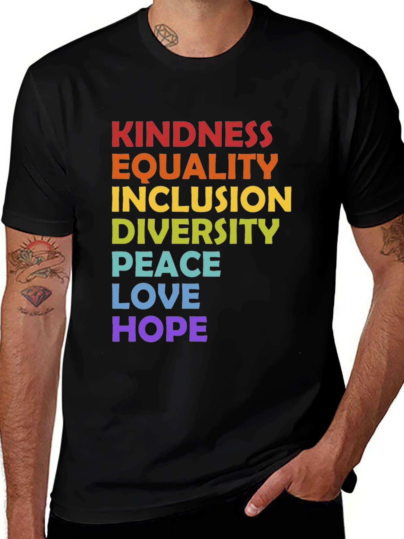 Variant 17 of Kindness Equality Inclusion Graphic Tee - Pride T-Shirt