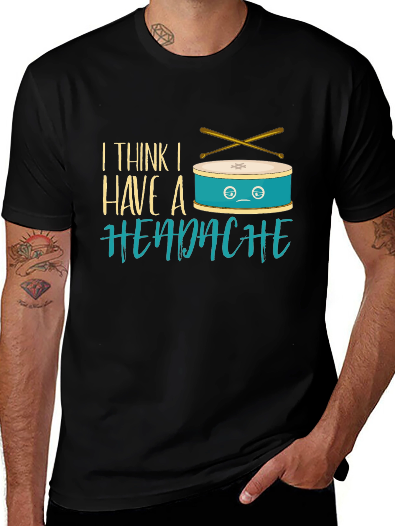 Variant 28 of Funny Drummer Headache T-Shirt