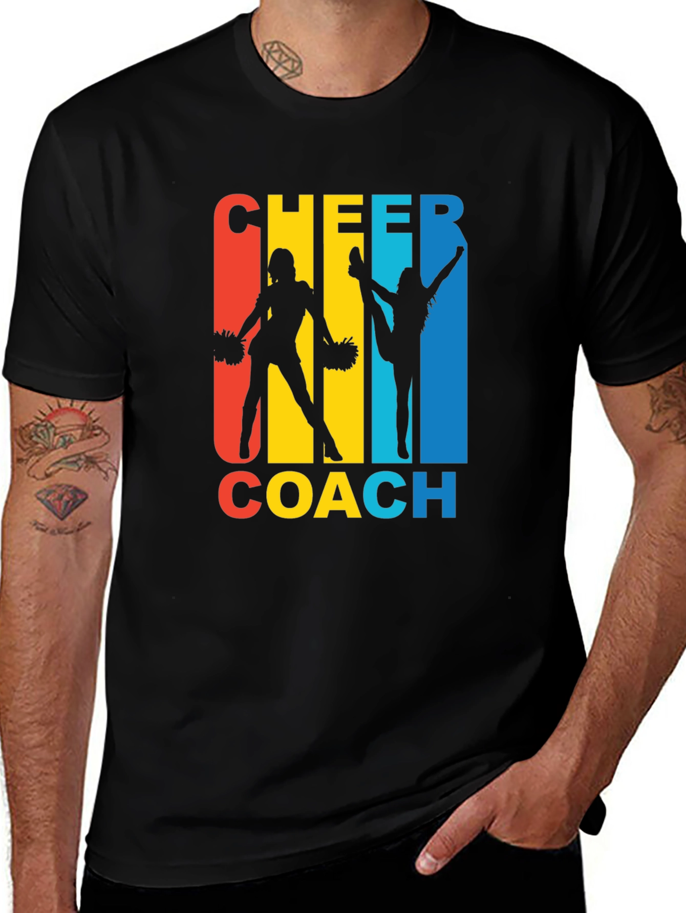 Black Cheer Coach Graphic T-Shirt main image