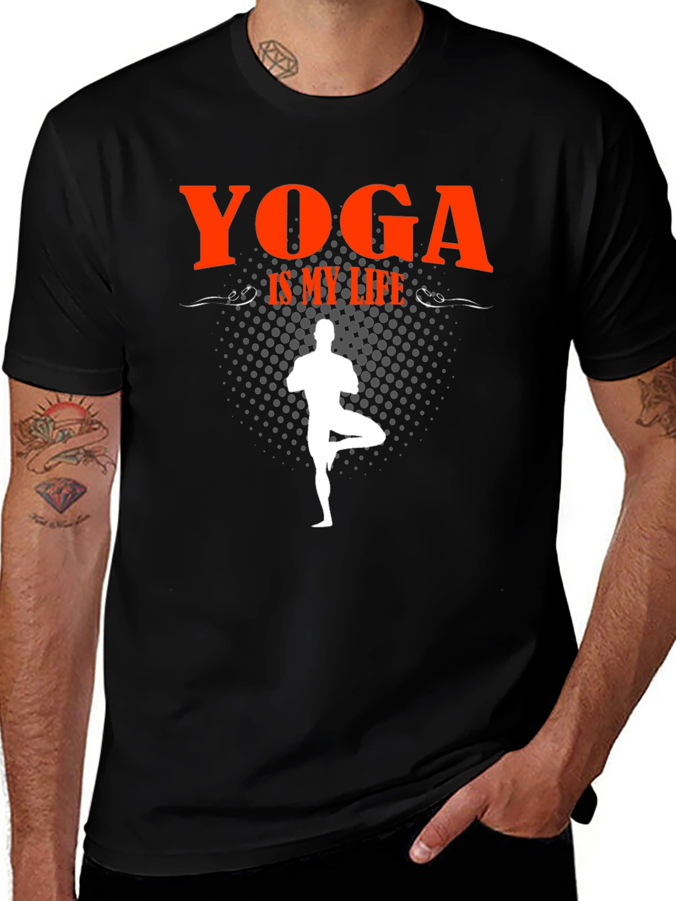 Variant 12 of Yoga Is My Life Black Graphic T-Shirt