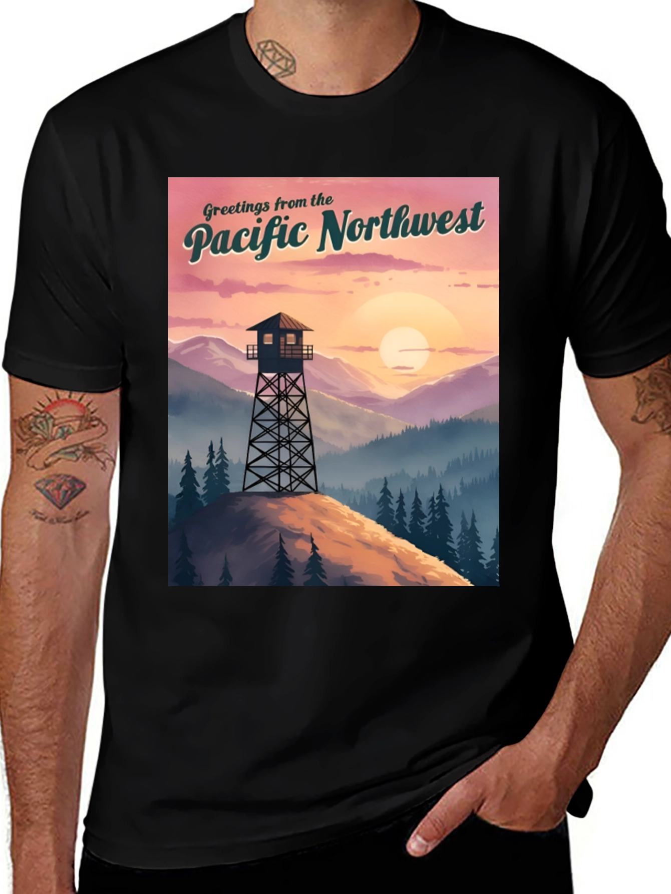Variant 11 of Pacific Northwest Graphic T-Shirt