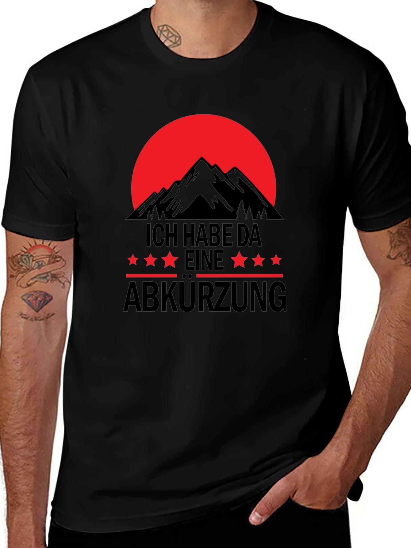 Variant 2 of Ich Habe Da Eine Abkürzung Mountain Graphic Tee