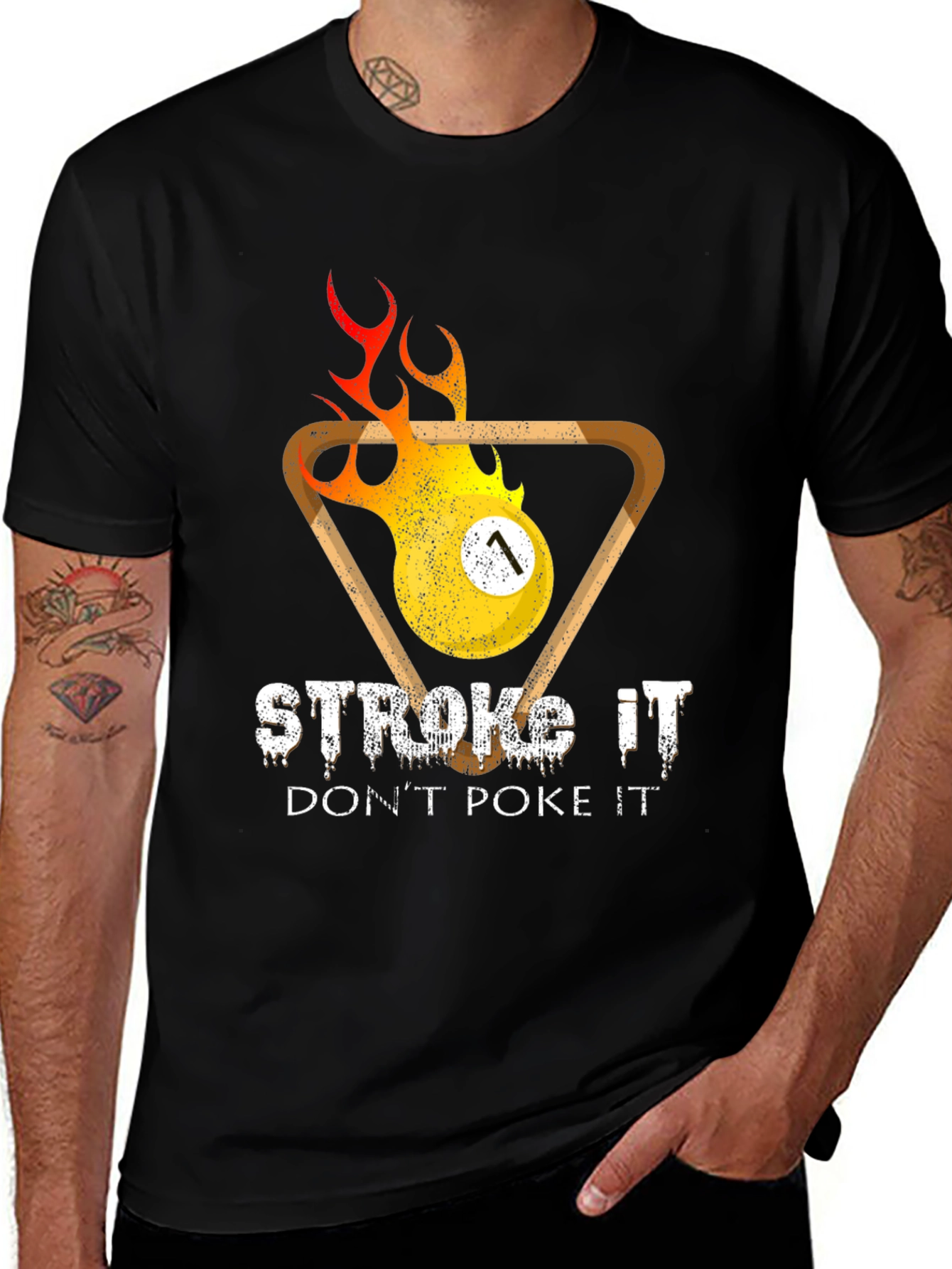 Variant 15 of Stroke It Pool T-Shirt - Funny Billiards Graphic Tee