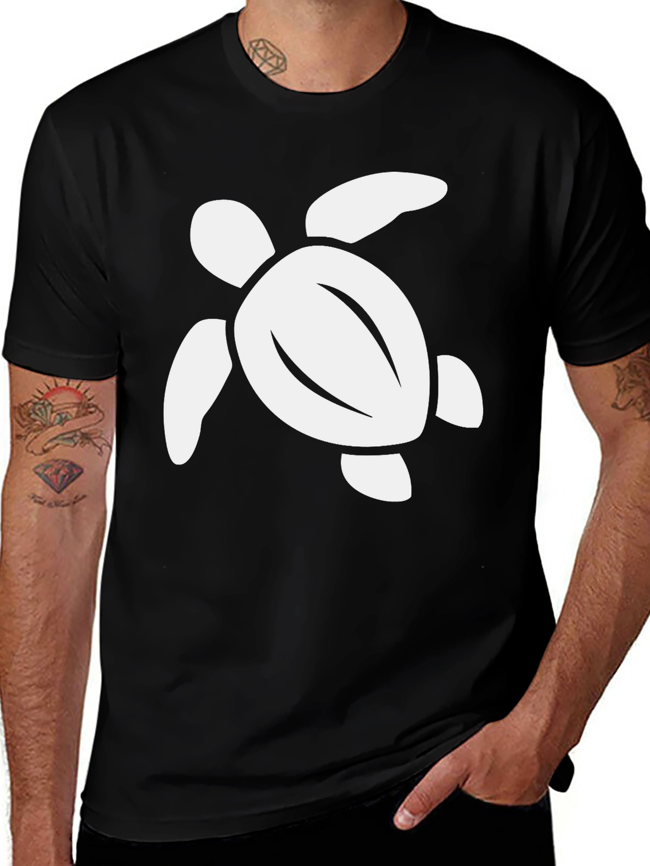 Turtle Graphic Tee - Soft Cotton Black T-Shirt