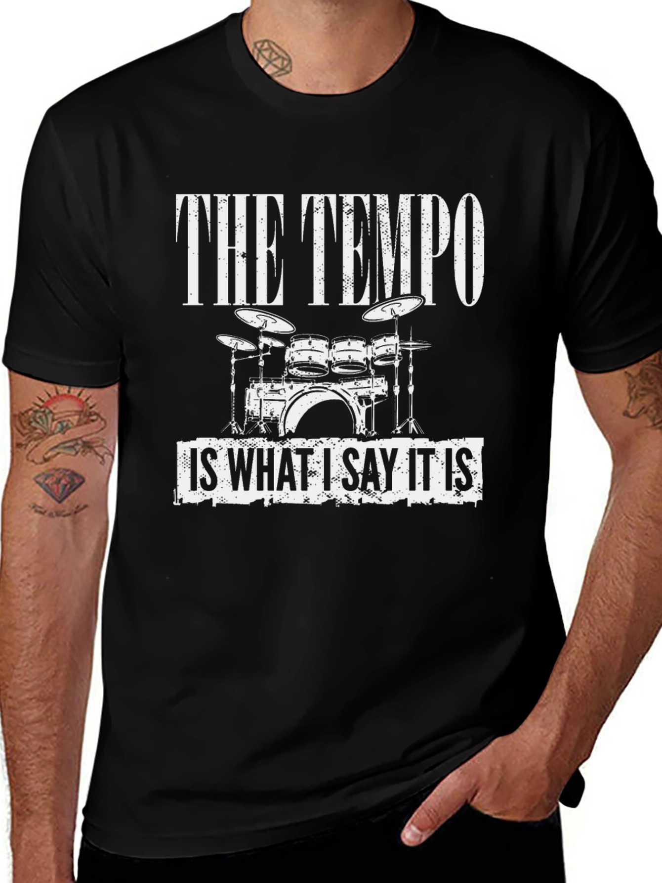 Variant 18 of The Tempo T-Shirt - Drummer Music Tee