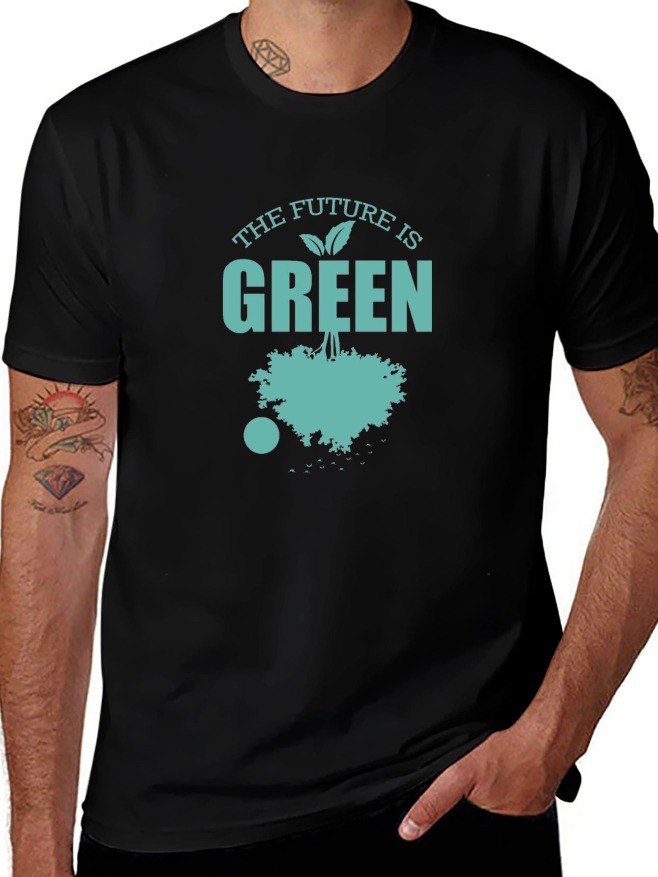 Variant 8 of Eco-Friendly "The Future is Green" Graphic T-Shirt