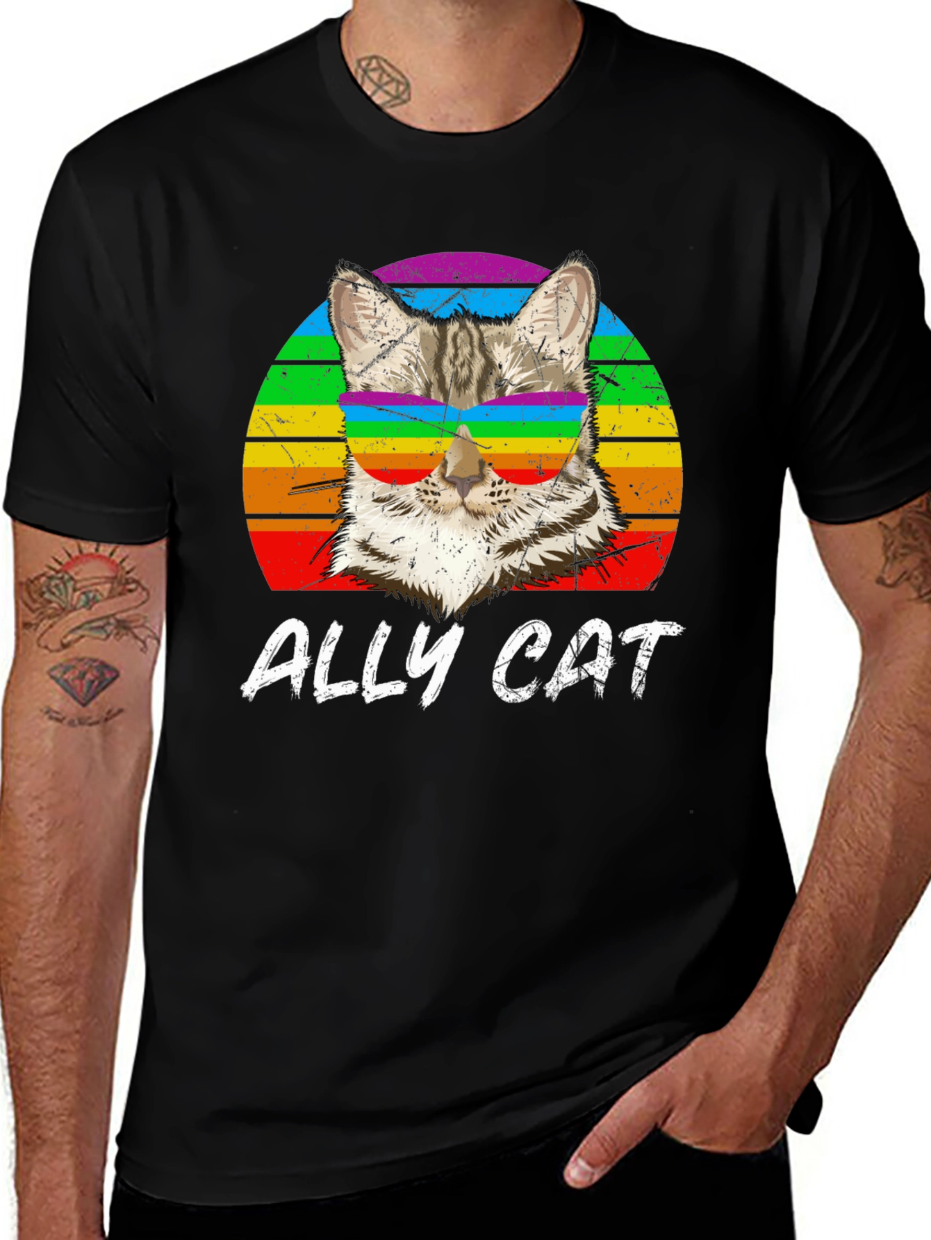 Ally Cat LGBTQ Pride T-Shirt