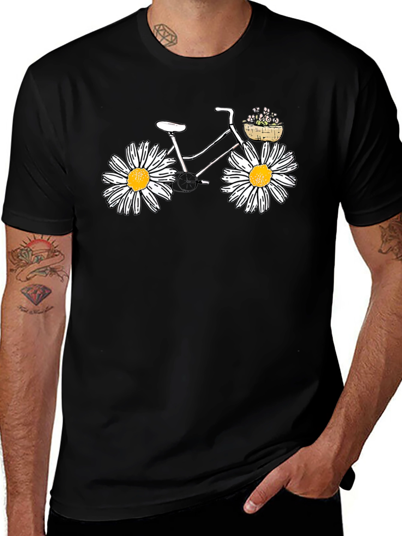 Variant 25 of Daisy Bicycle Black Tee