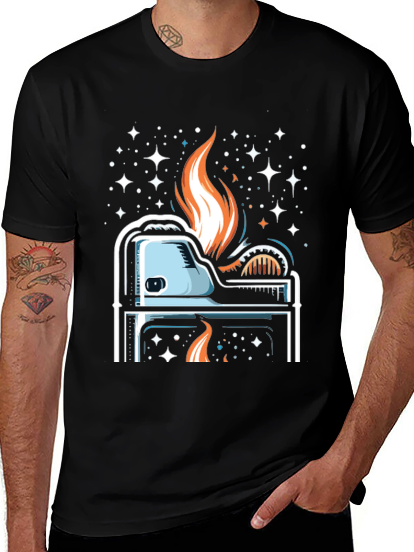 Variant 26 of Cosmic Lighter Graphic Tee - Cool Burn!