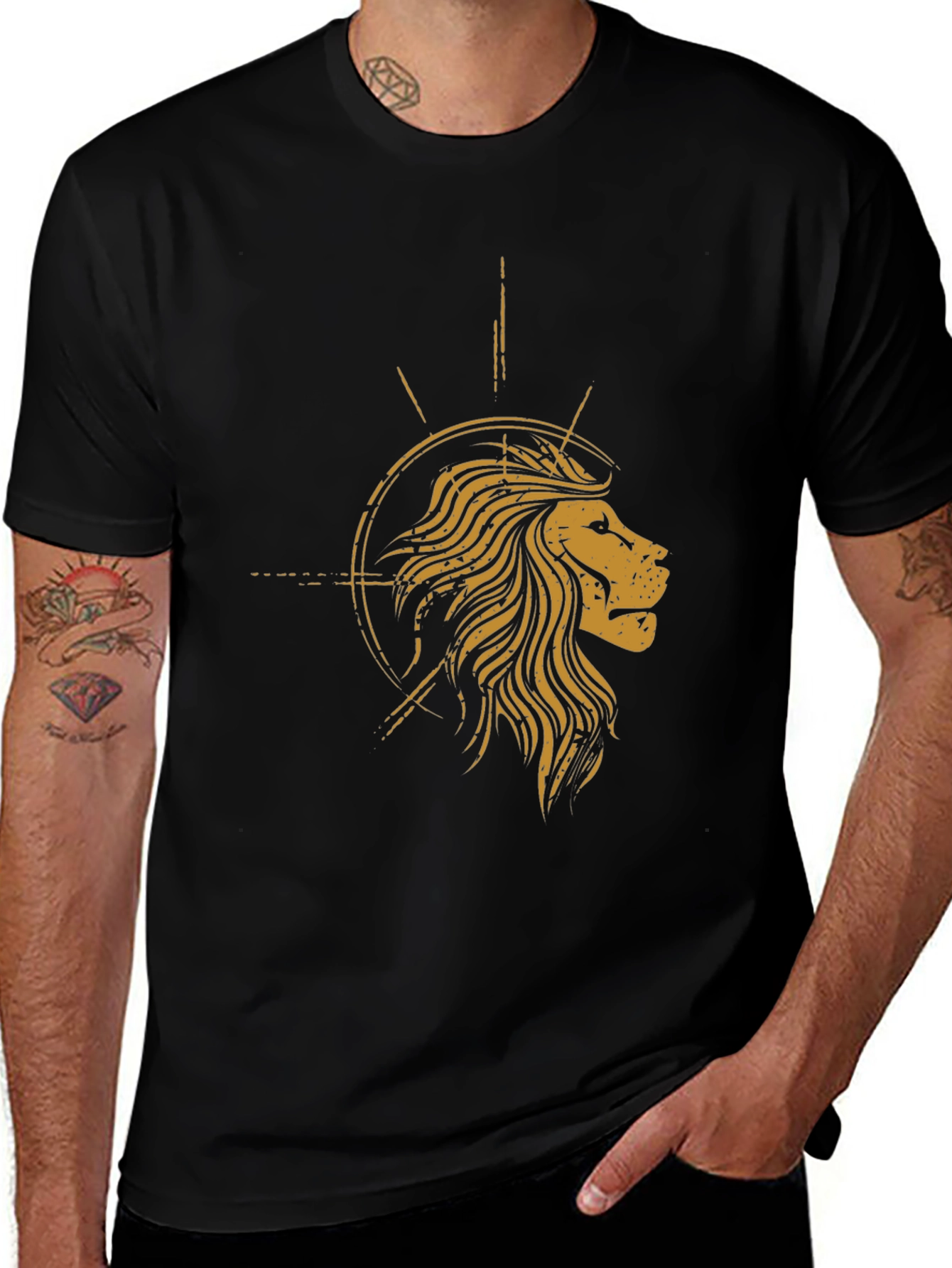 Variant 4 of Lion Graphic Black T-Shirt - Stylish Men's Tee