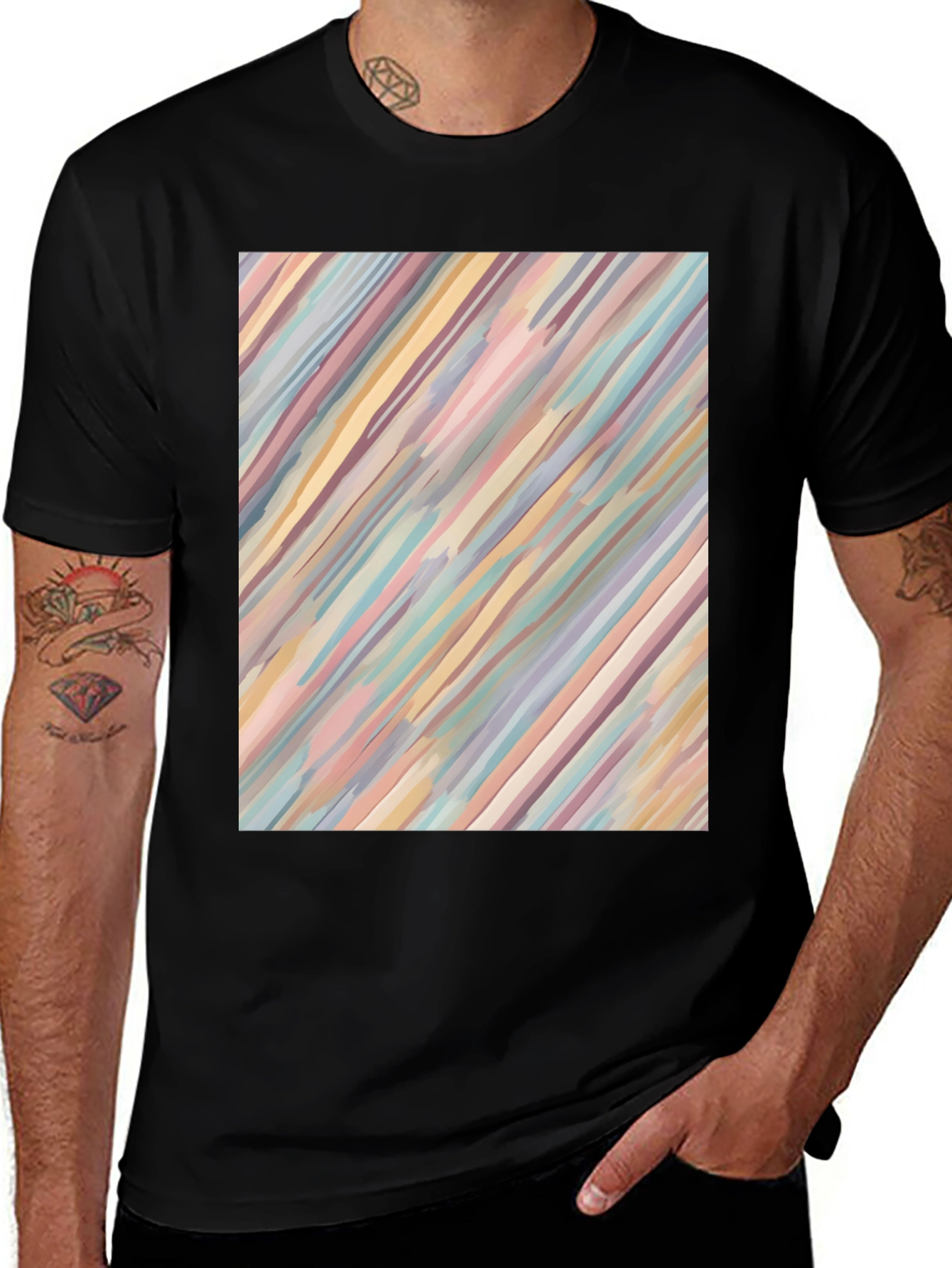 Variant 23 of Abstract Stripe Tee - Modern Graphic Design